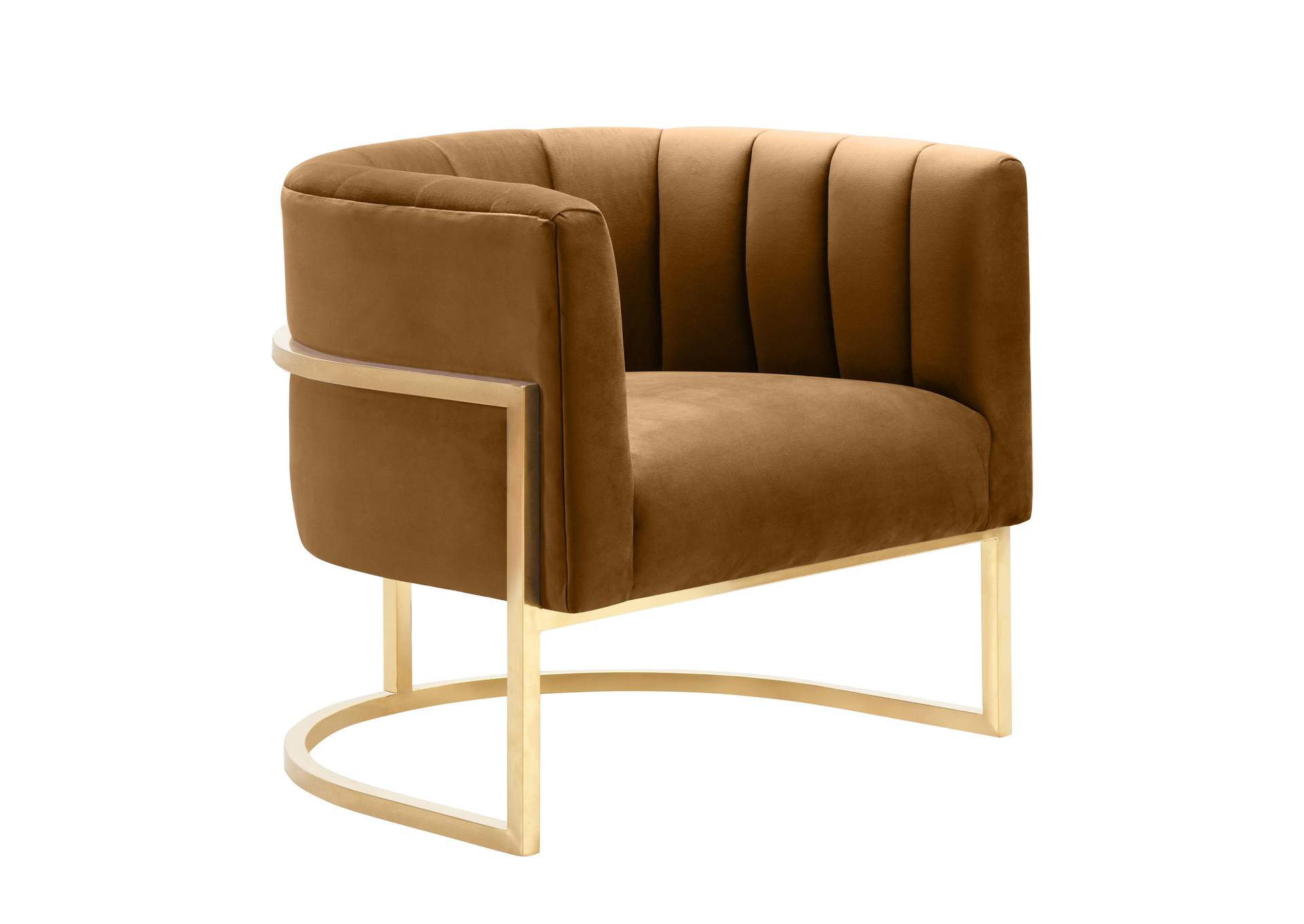 Magnolia Cognac Velvet Chair image 1