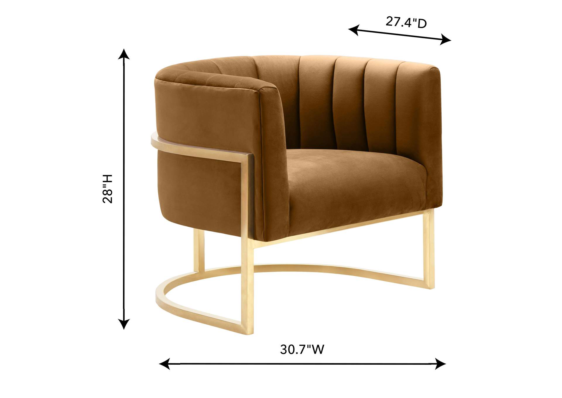Magnolia Cognac Velvet Chair image 6