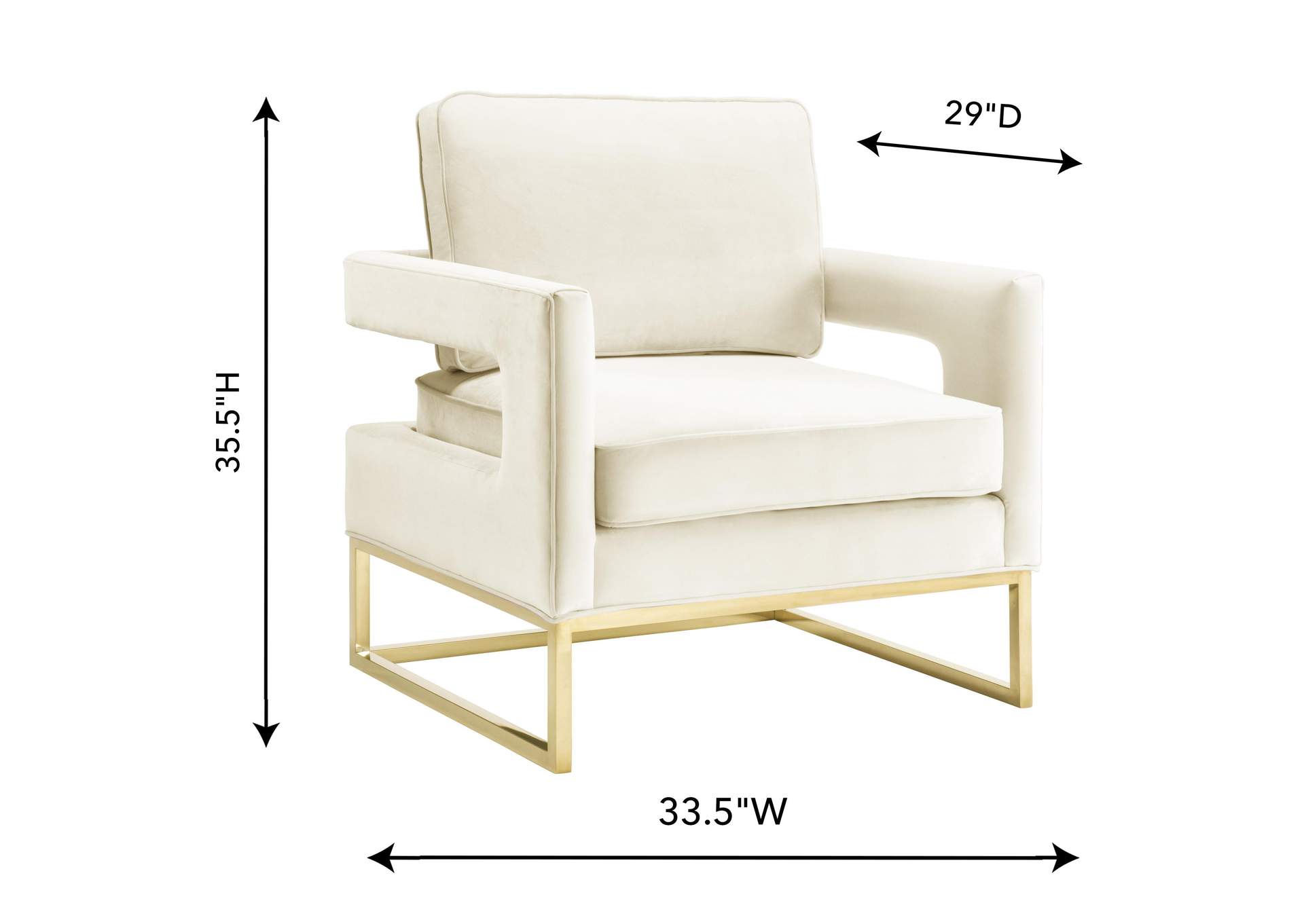 Avery Cream Velvet Chair image 6