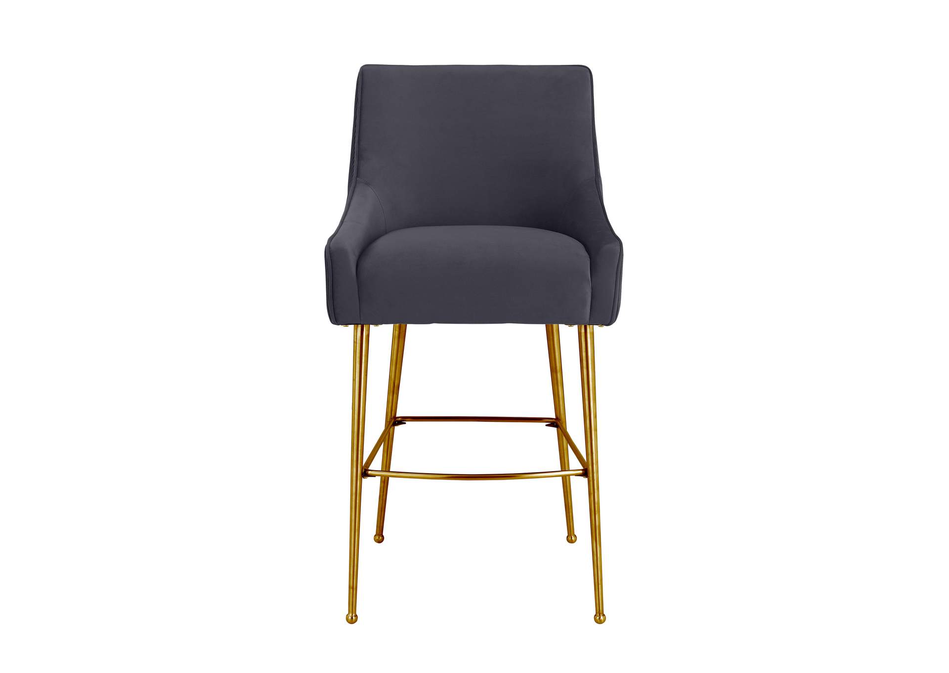 Beatrix Pleated Dark Grey Velvet Counter Stool image 4