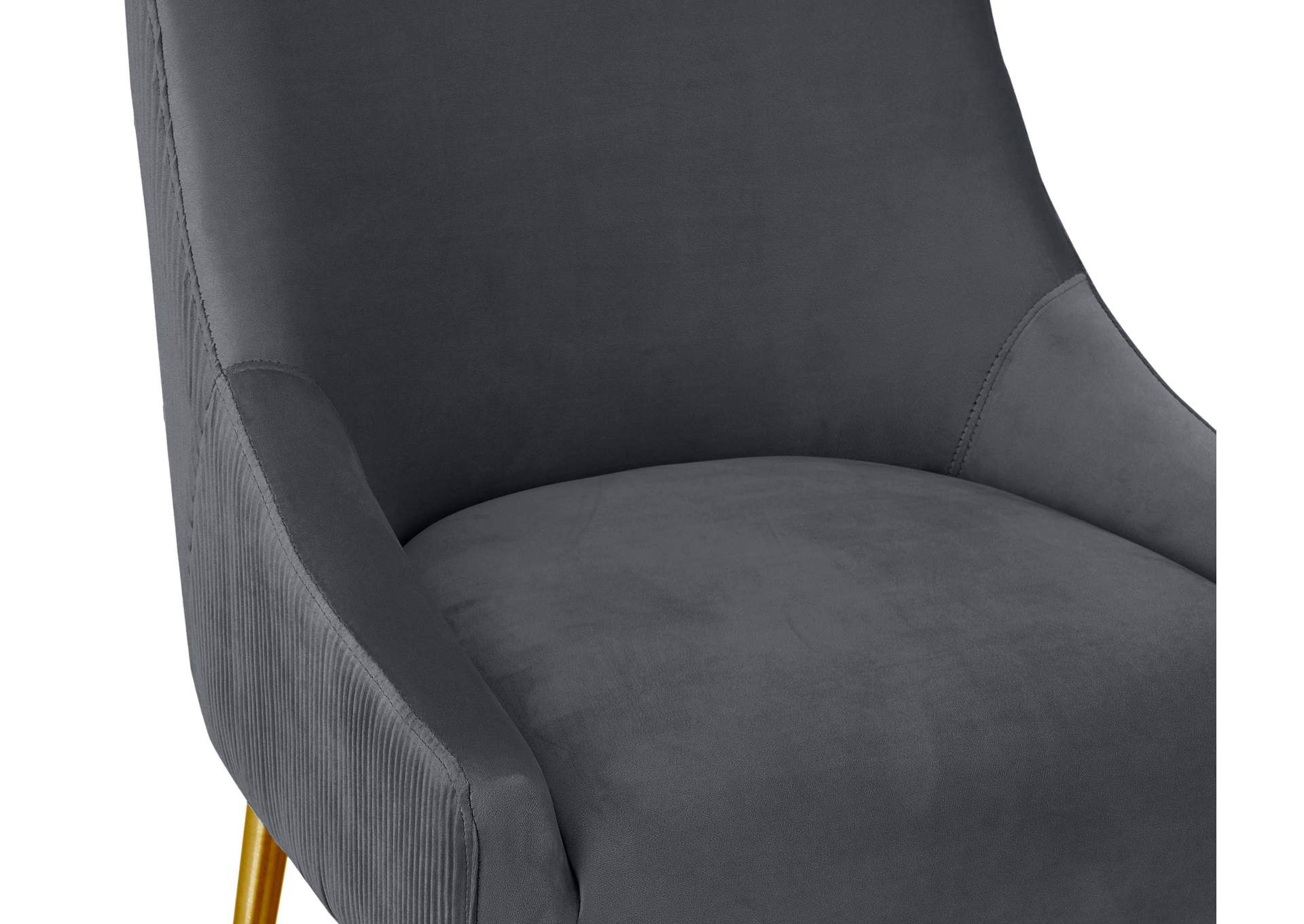 Beatrix Pleated Dark Grey Velvet Counter Stool image 6