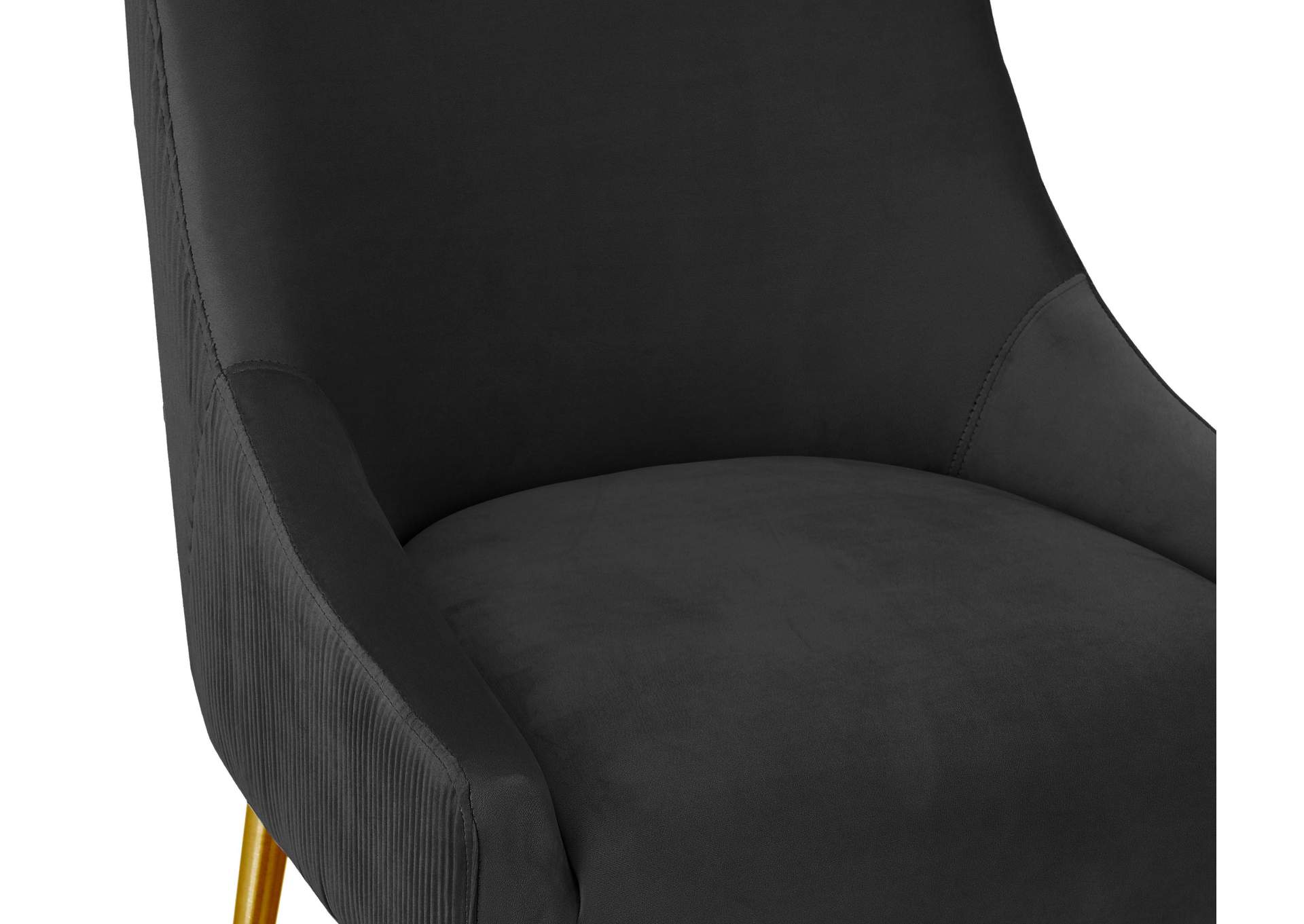 Beatrix Pleated Black Velvet Bar Stool image 5