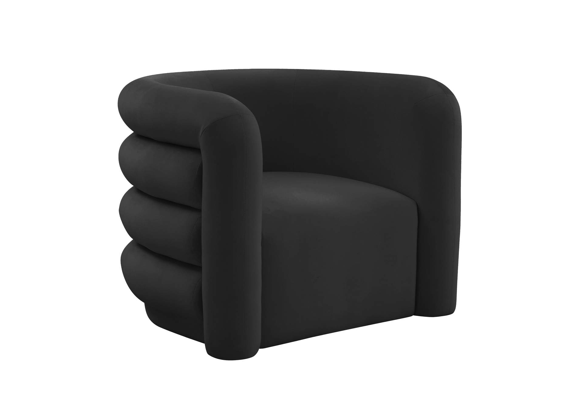 Curves Black Velvet Lounge Chair image 1