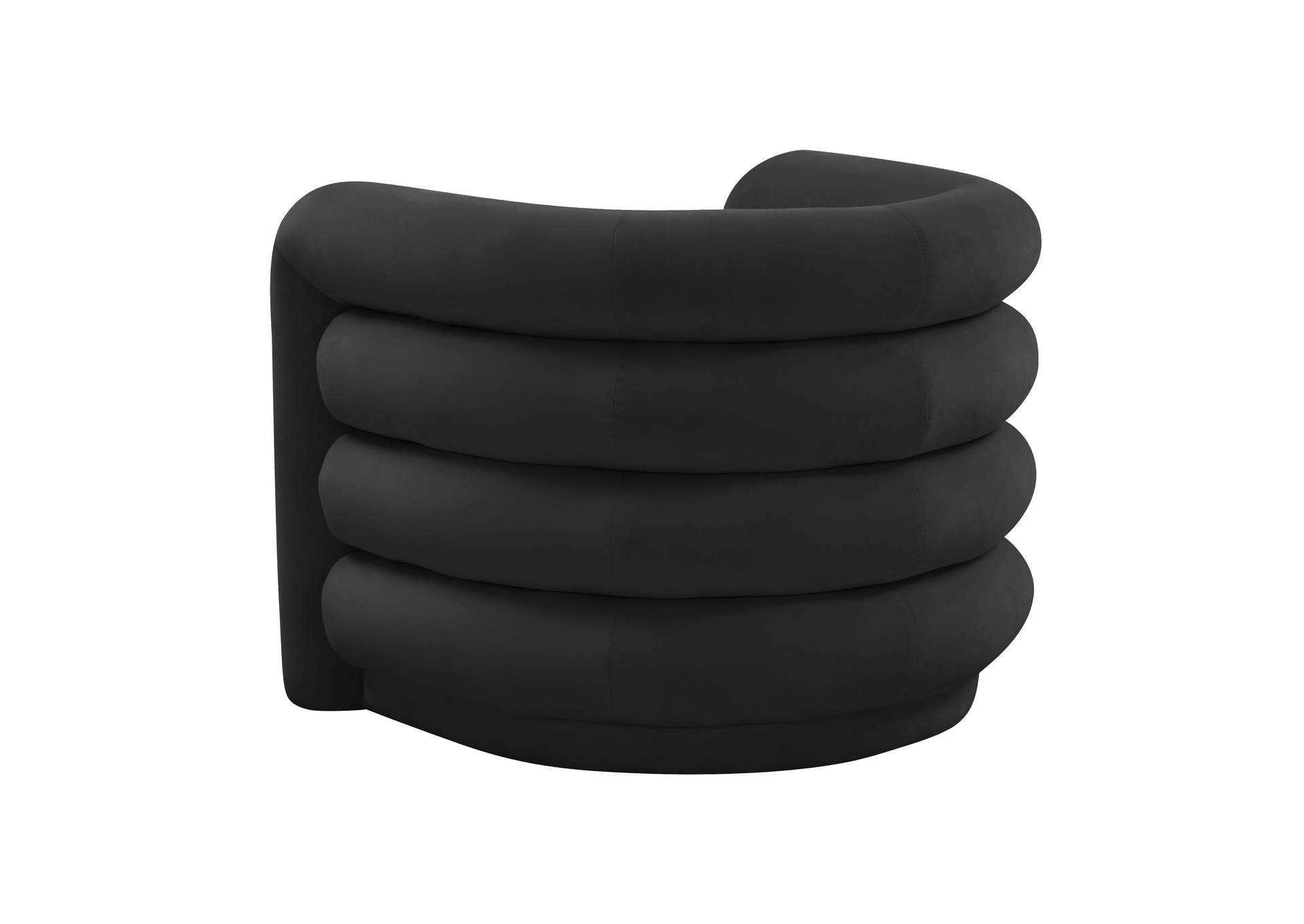 Curves Black Velvet Lounge Chair image 4