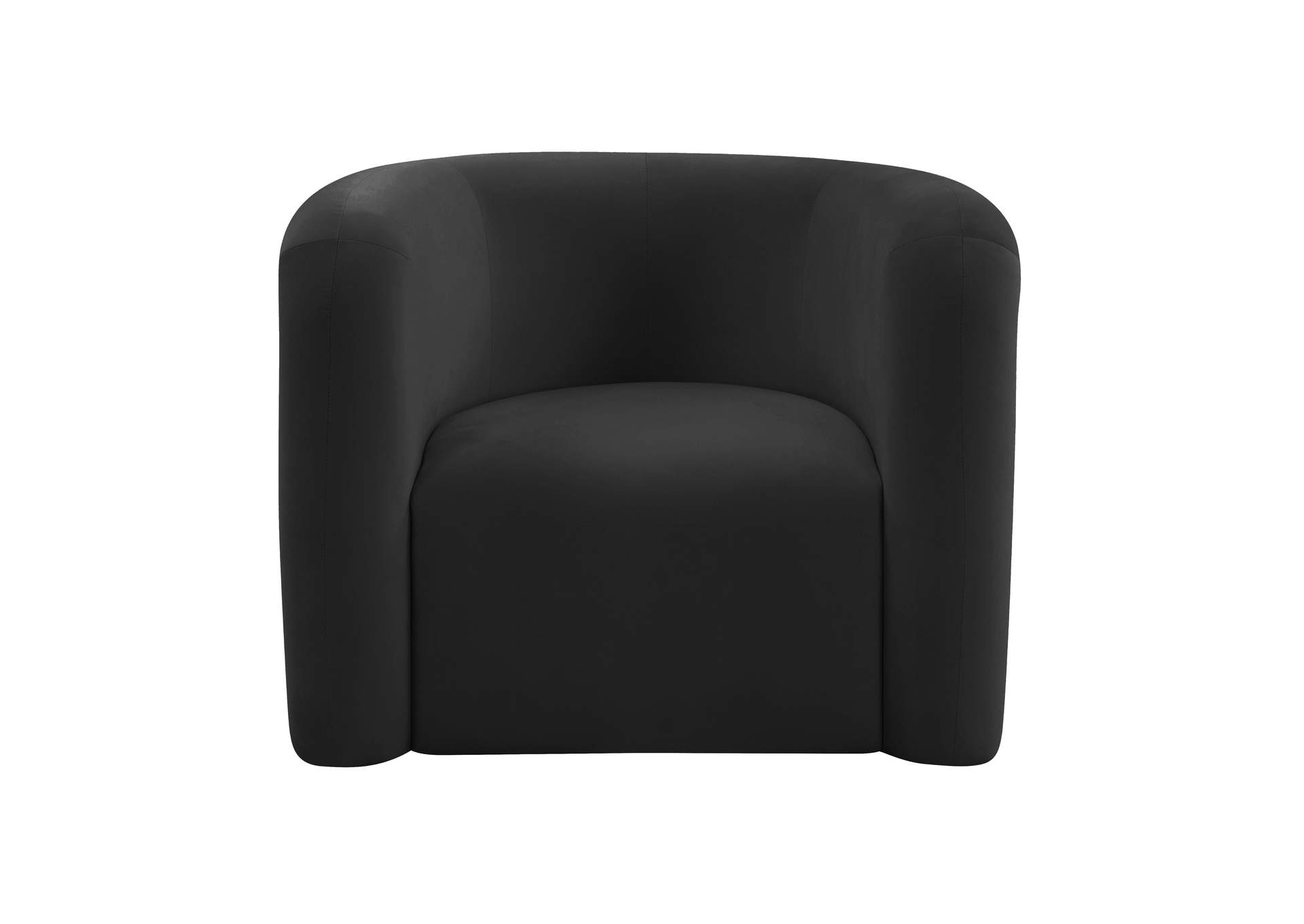 Curves Black Velvet Lounge Chair image 5