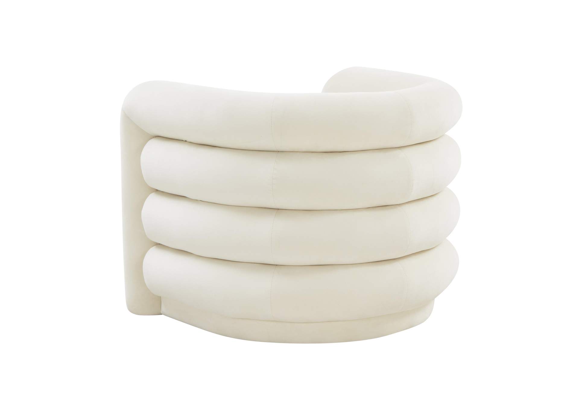 Curves Cream Velvet Lounge Chair image 1
