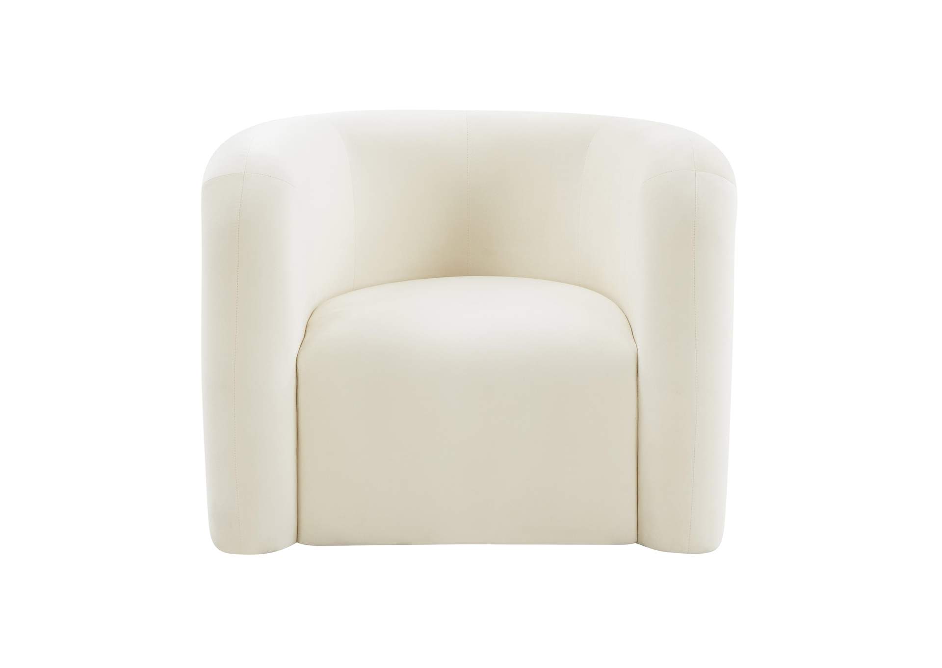 Curves Cream Velvet Lounge Chair image 3