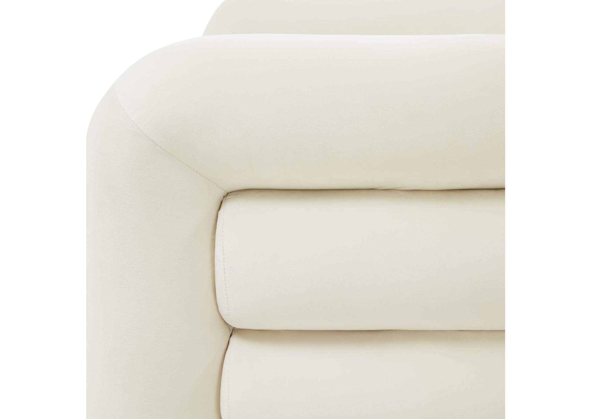 Curves Cream Velvet Lounge Chair image 4