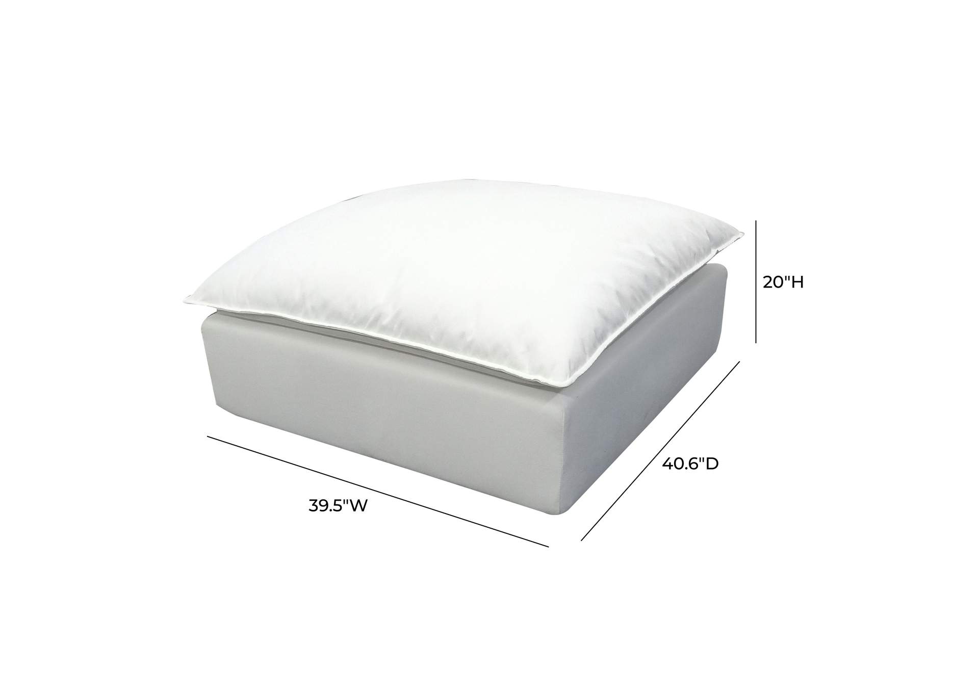 Cali Pearl Performance Fabric Ottoman image 5