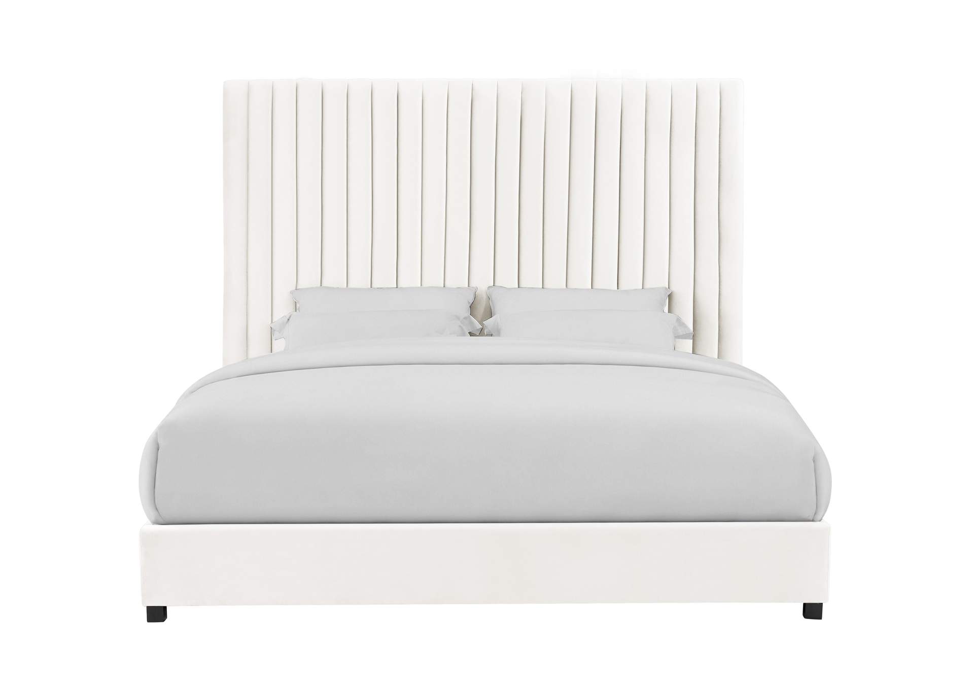 Arabelle White Velvet Queen Bed image 4