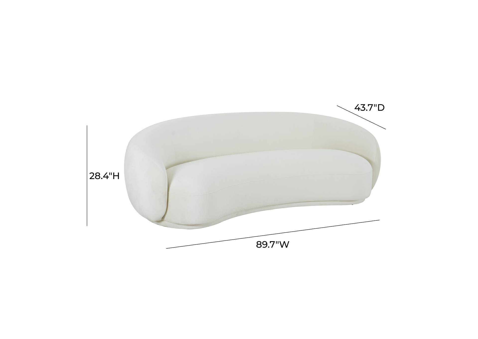 Kendall Cream Velvet Sofa image 5
