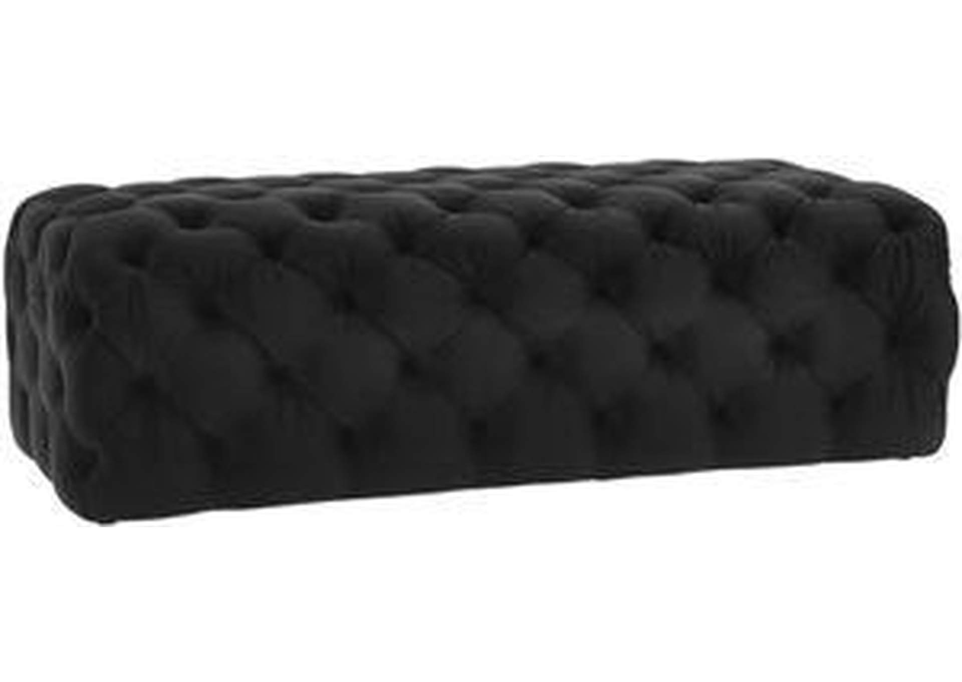 Kaylee Black Velvet Ottoman image 1