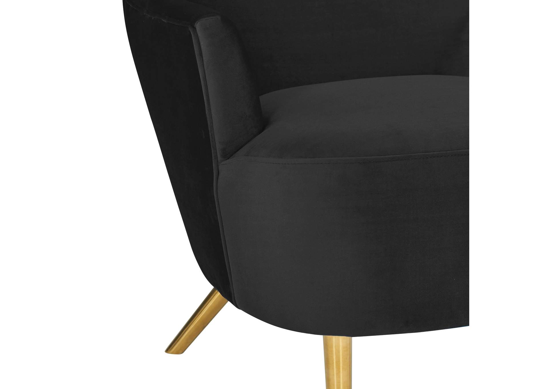 Julia Black Velvet Wingback Chair image 6