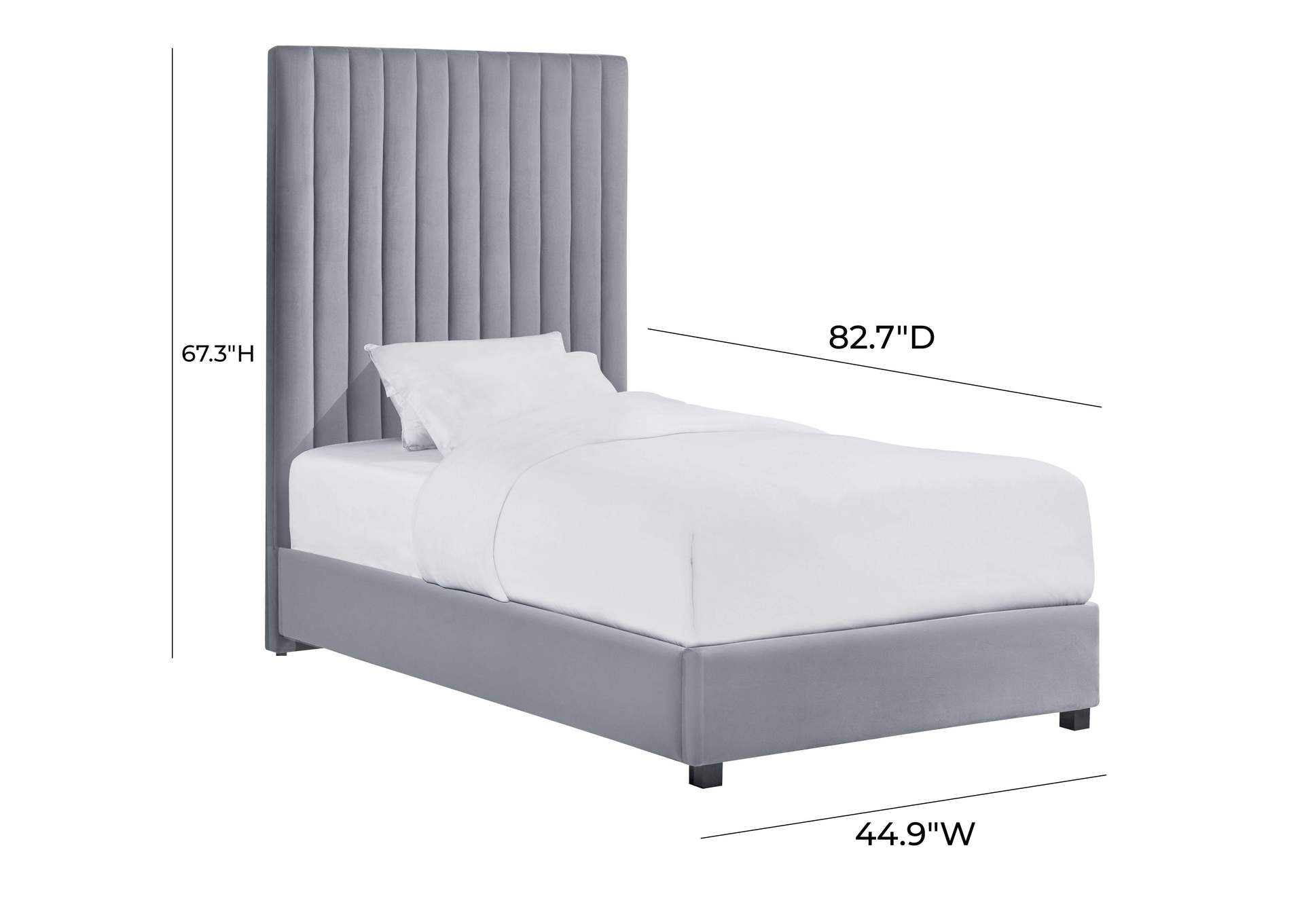 Arabelle Grey Bed Twin image 6