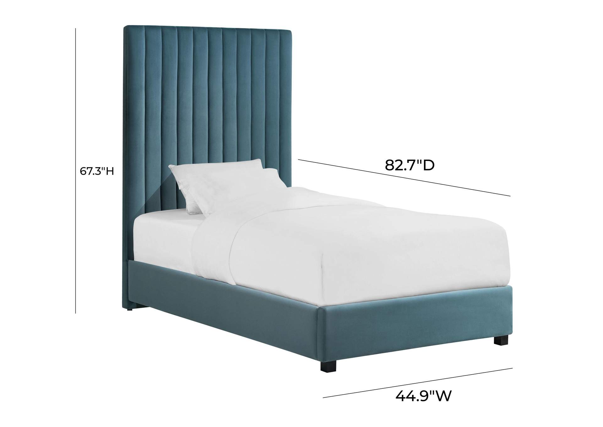 Arabelle Sea Blue Twin Bed image 8