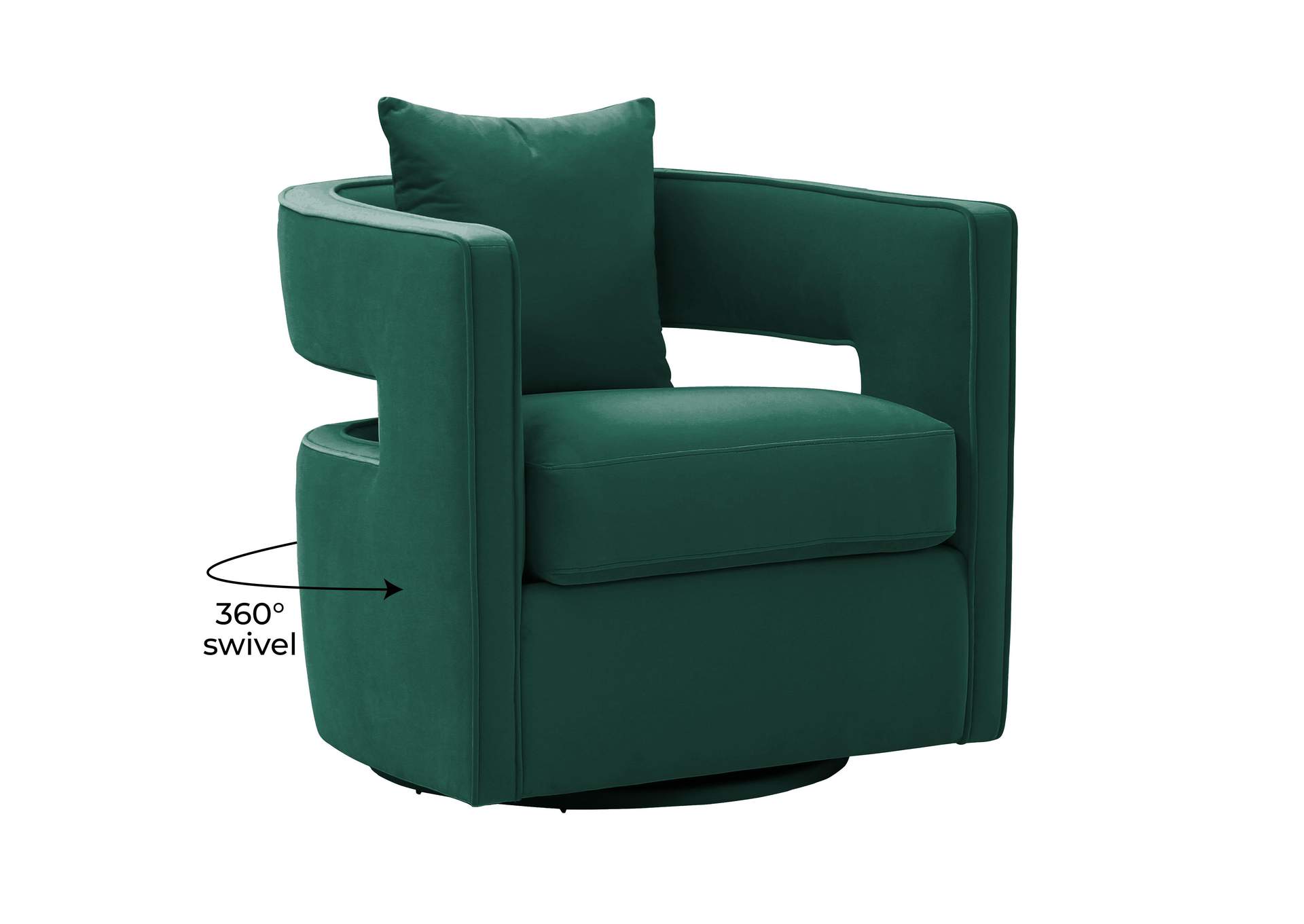 Kennedy Forest Green Velvet Swivel Chair image 6