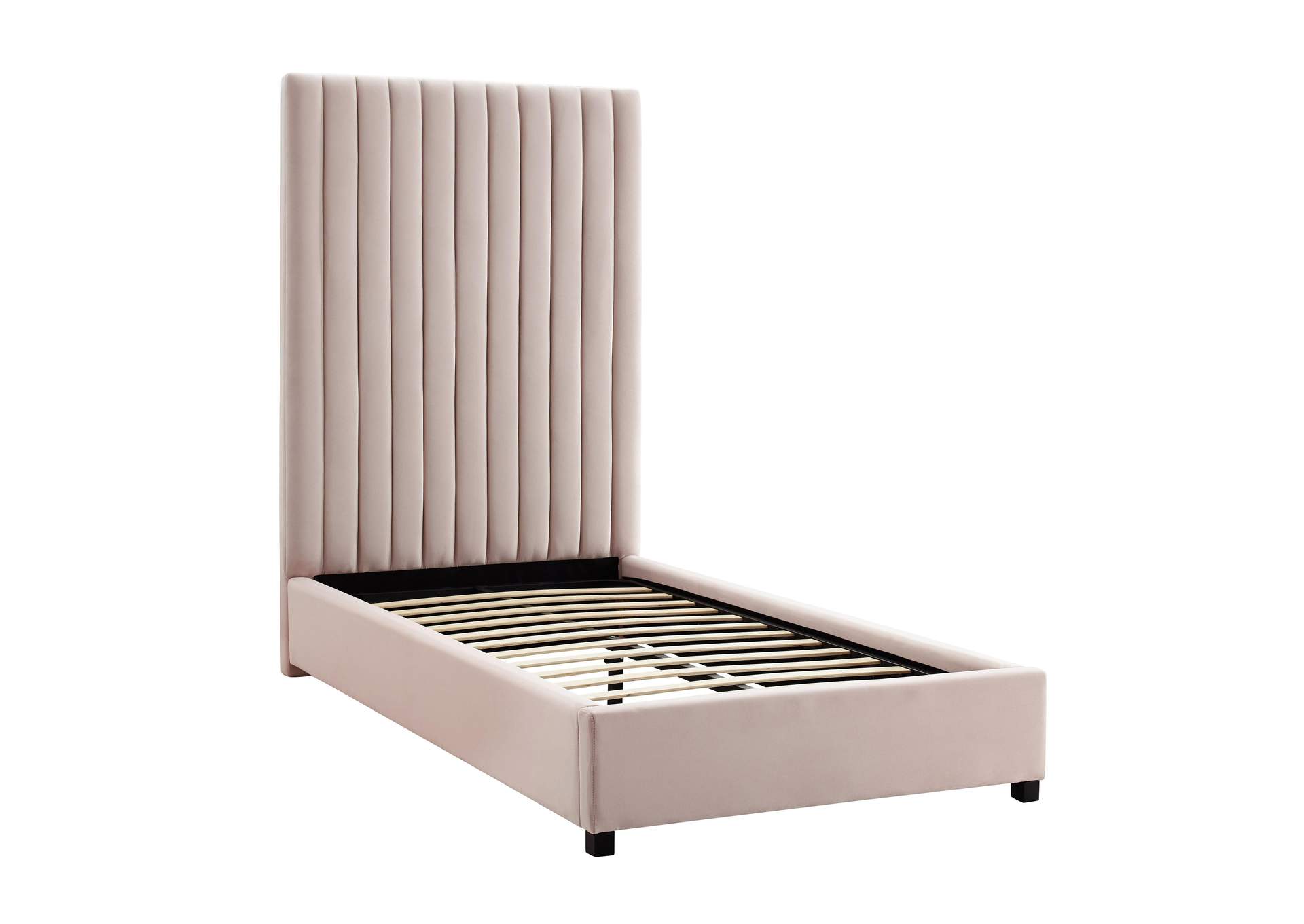 Arabelle Blush Velvet Twin Bed image 5