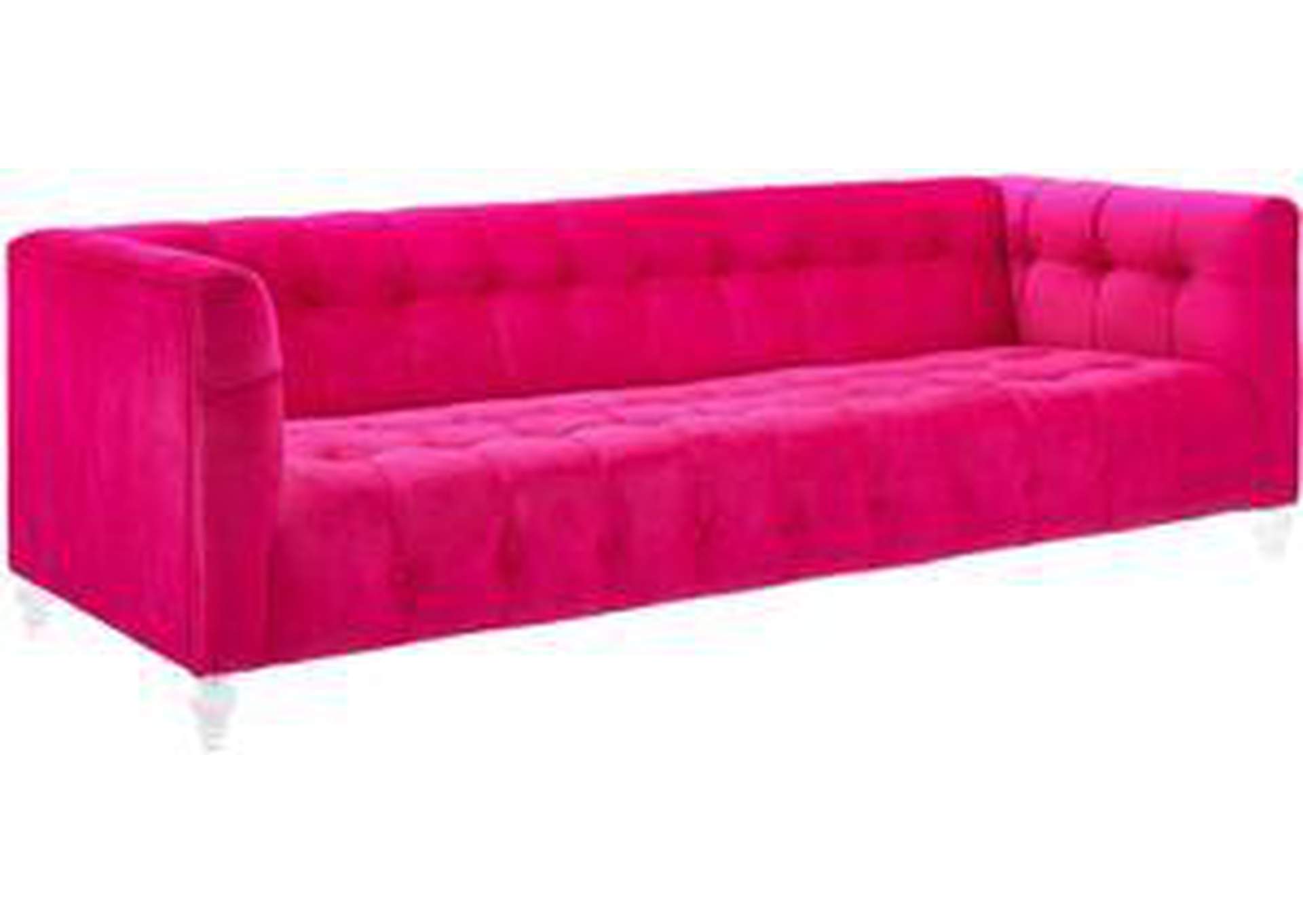 Bea Hot Pink Velvet Sofa image 1
