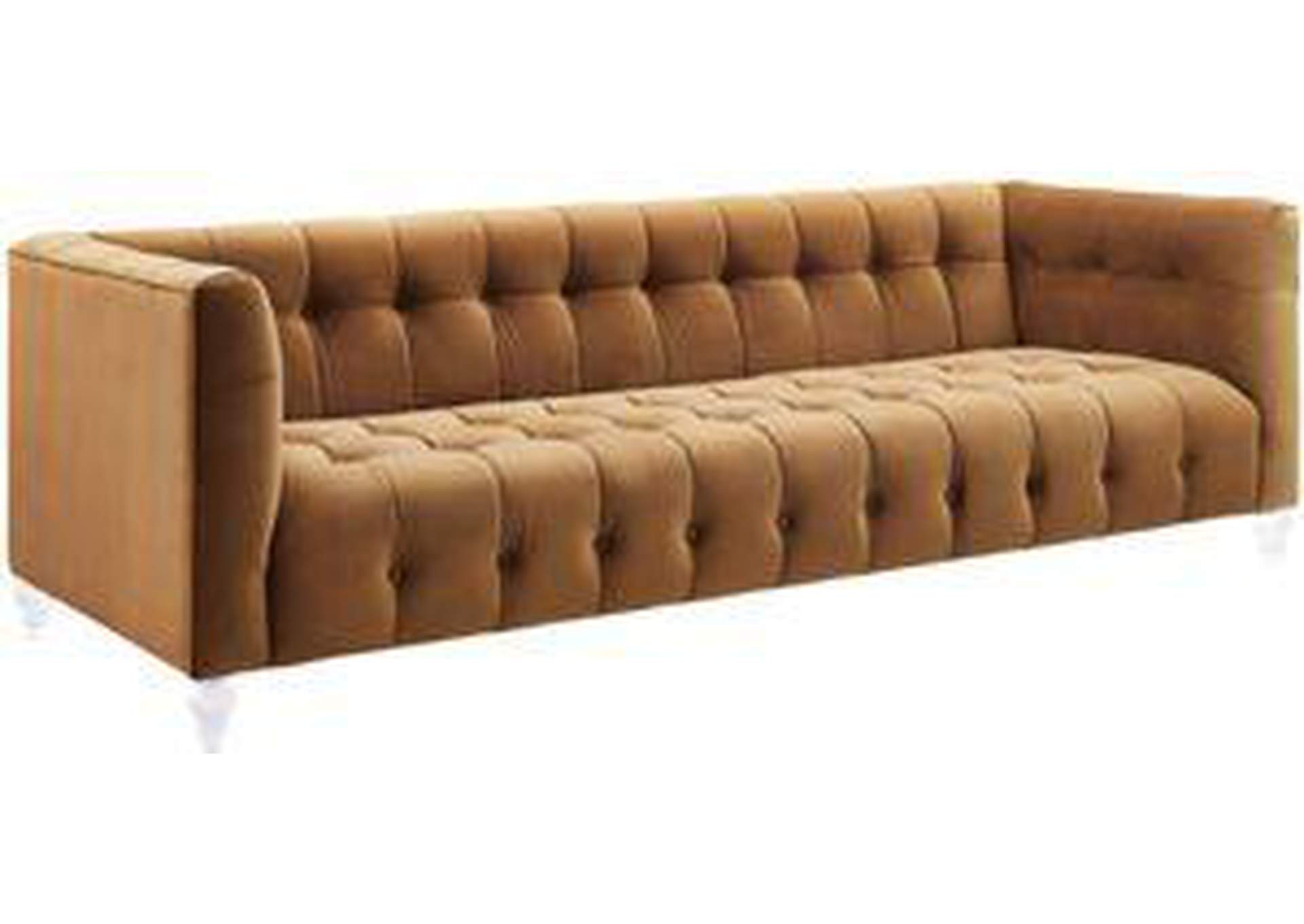 Bea Cognac Velvet Sofa image 1