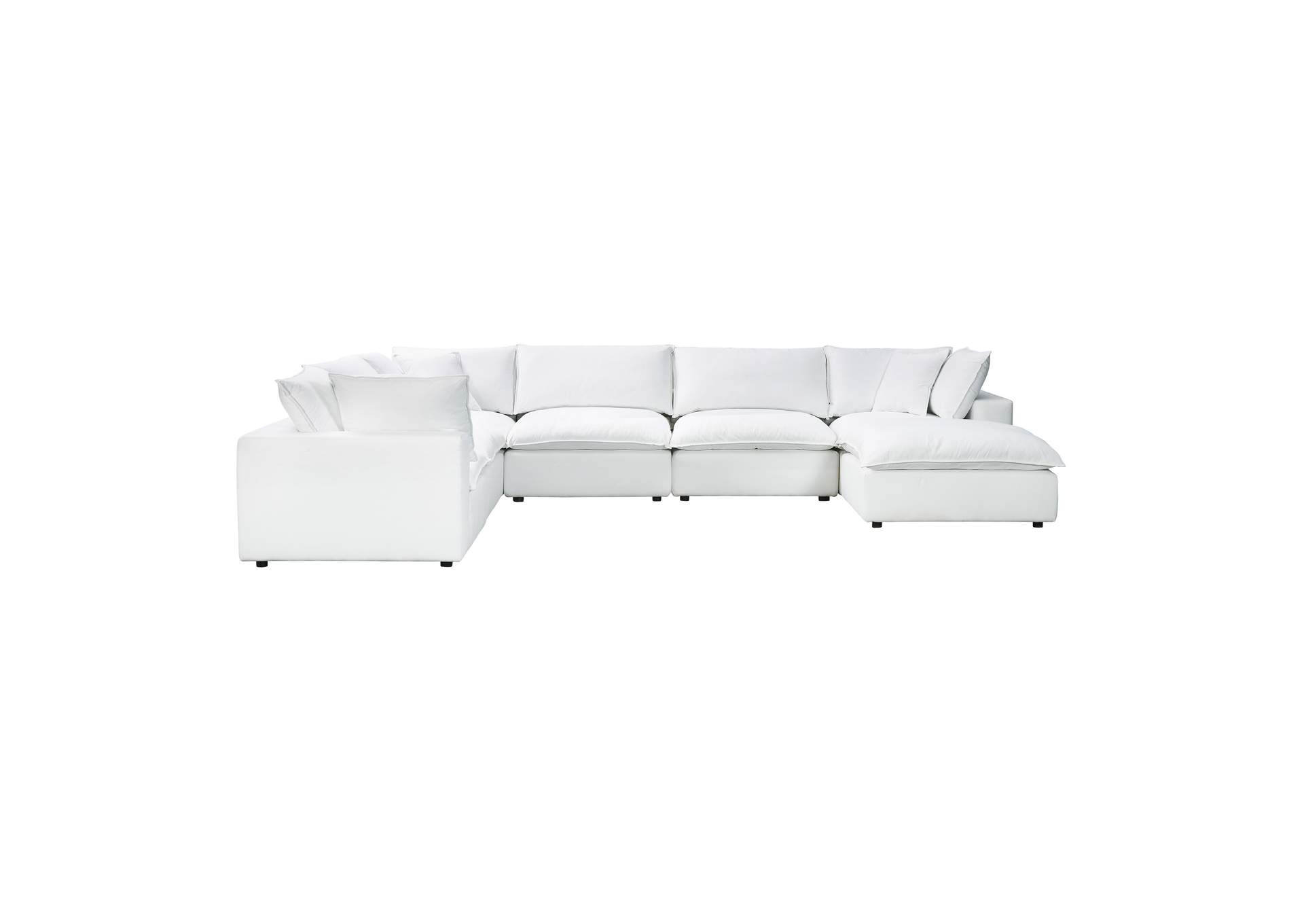 Cali Pearl Performance Fabric Modular Large Chaise Sectional image 1