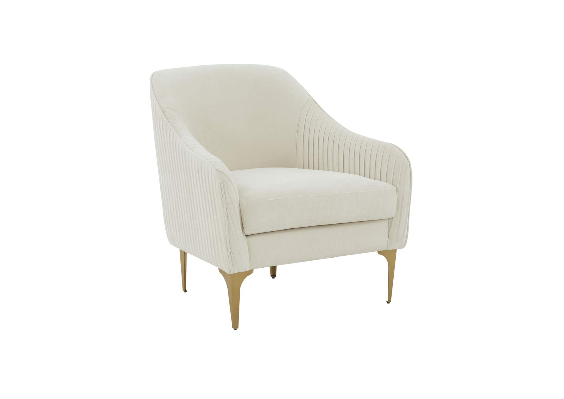 Serena Cream Velvet Accent Chair image 1
