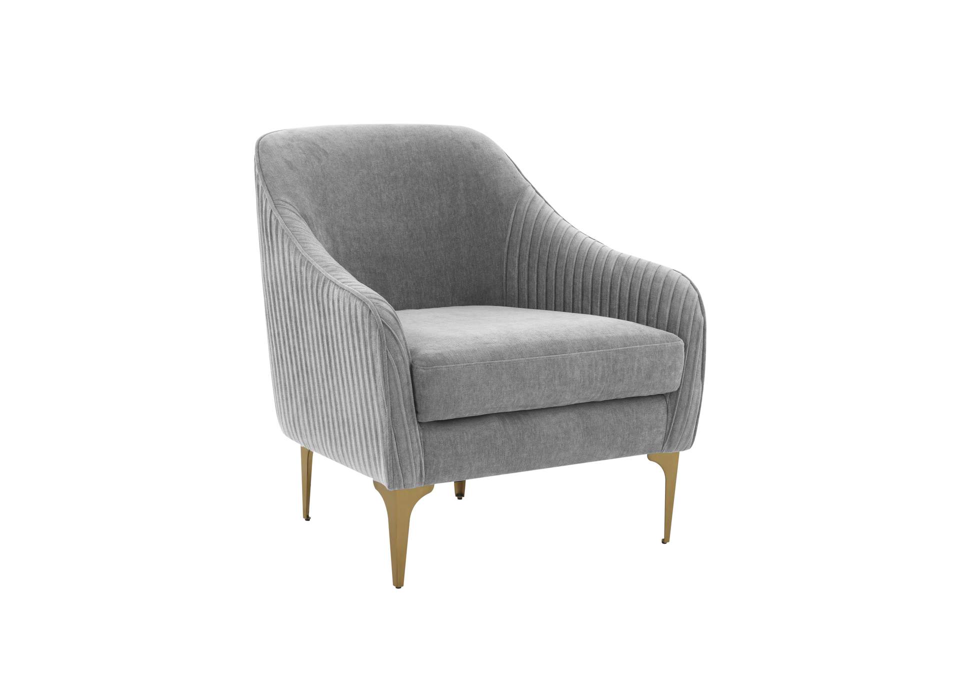 Serena Gray Velvet Accent Chair image 1