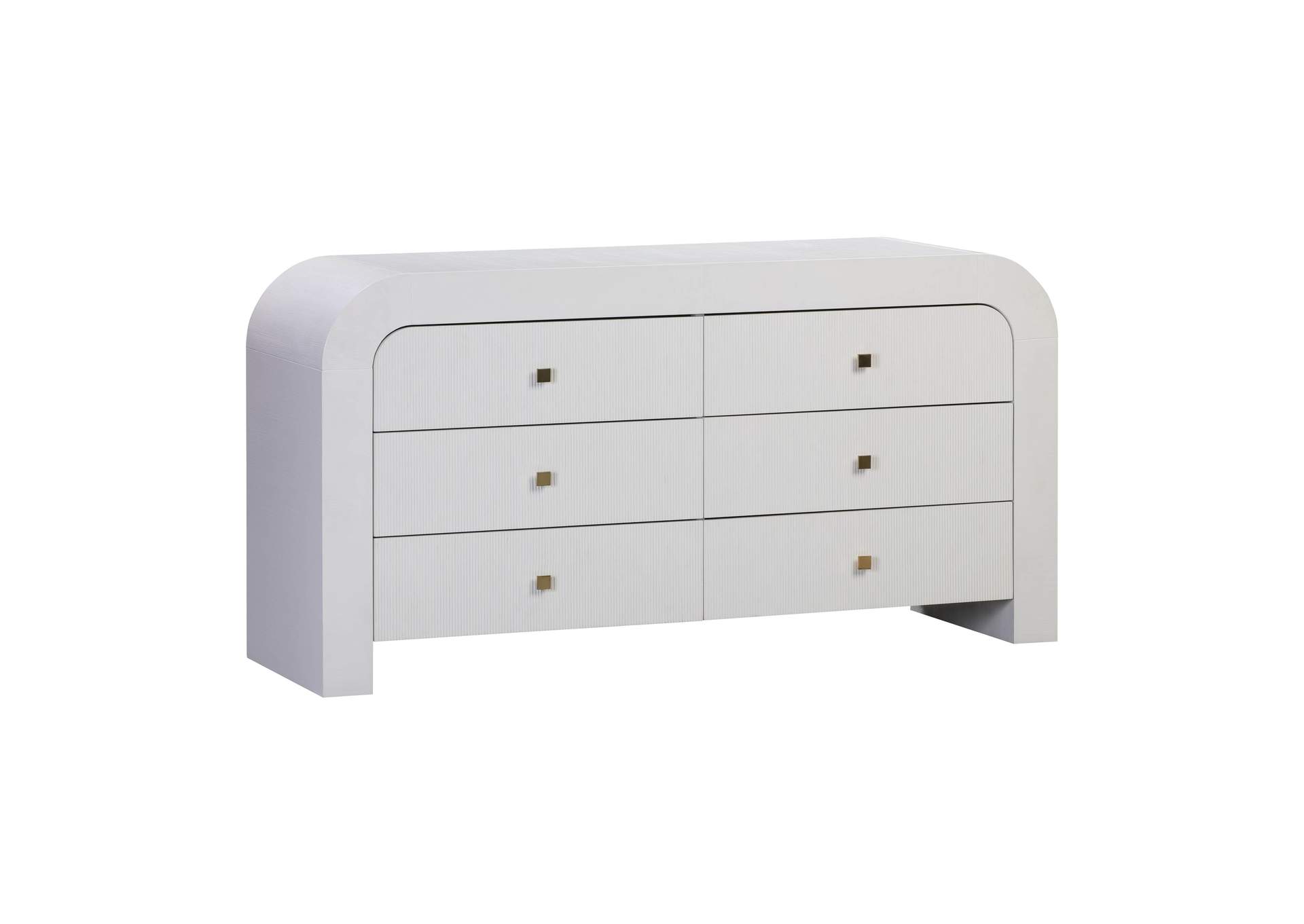 Hump 6 Drawer White Dresser image 1