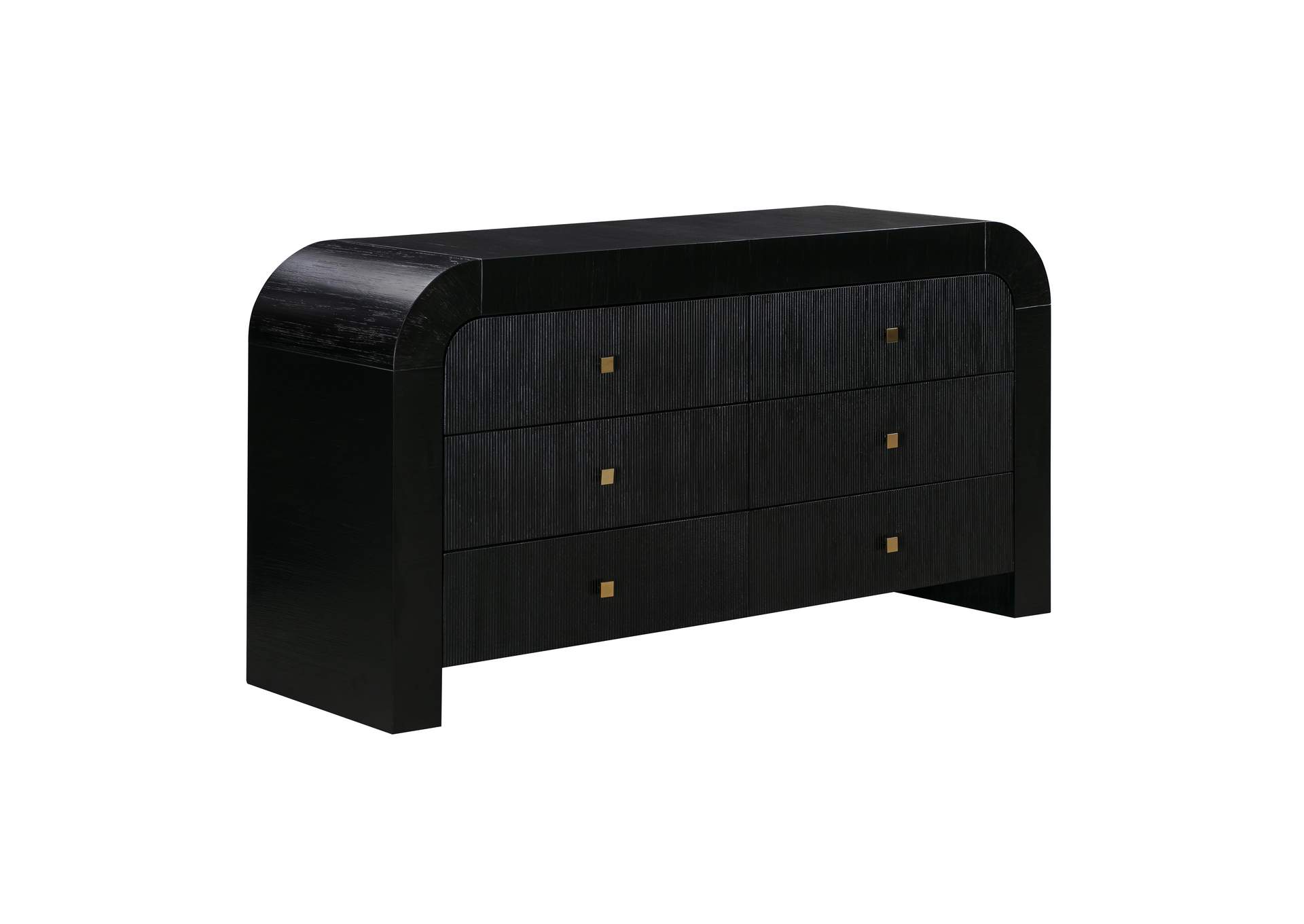 Hump 6 Drawer Black Dresser image 1