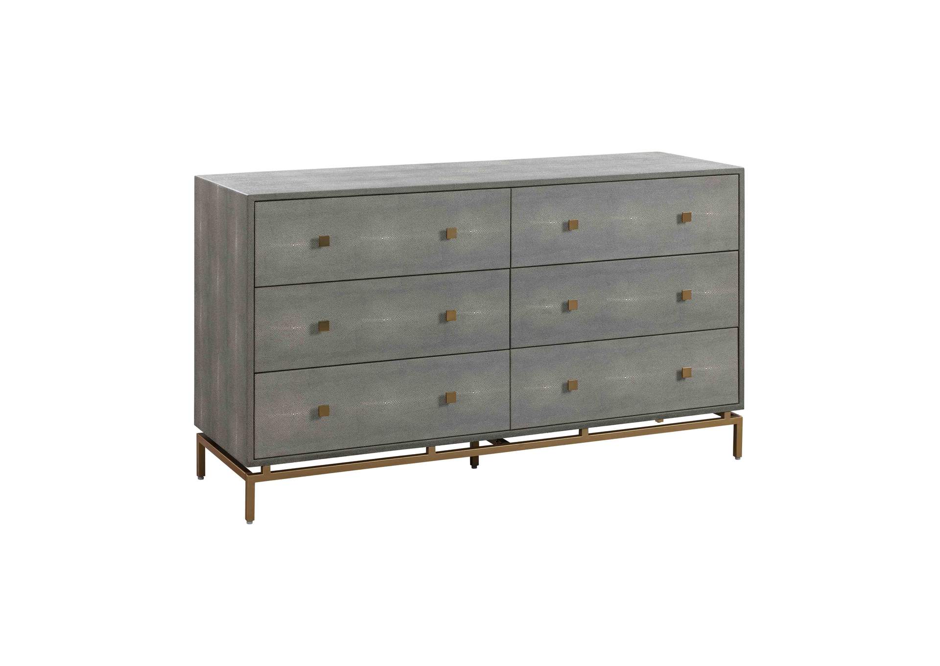 Pesce Grey Shagreen 6 Drawer Dresser image 1