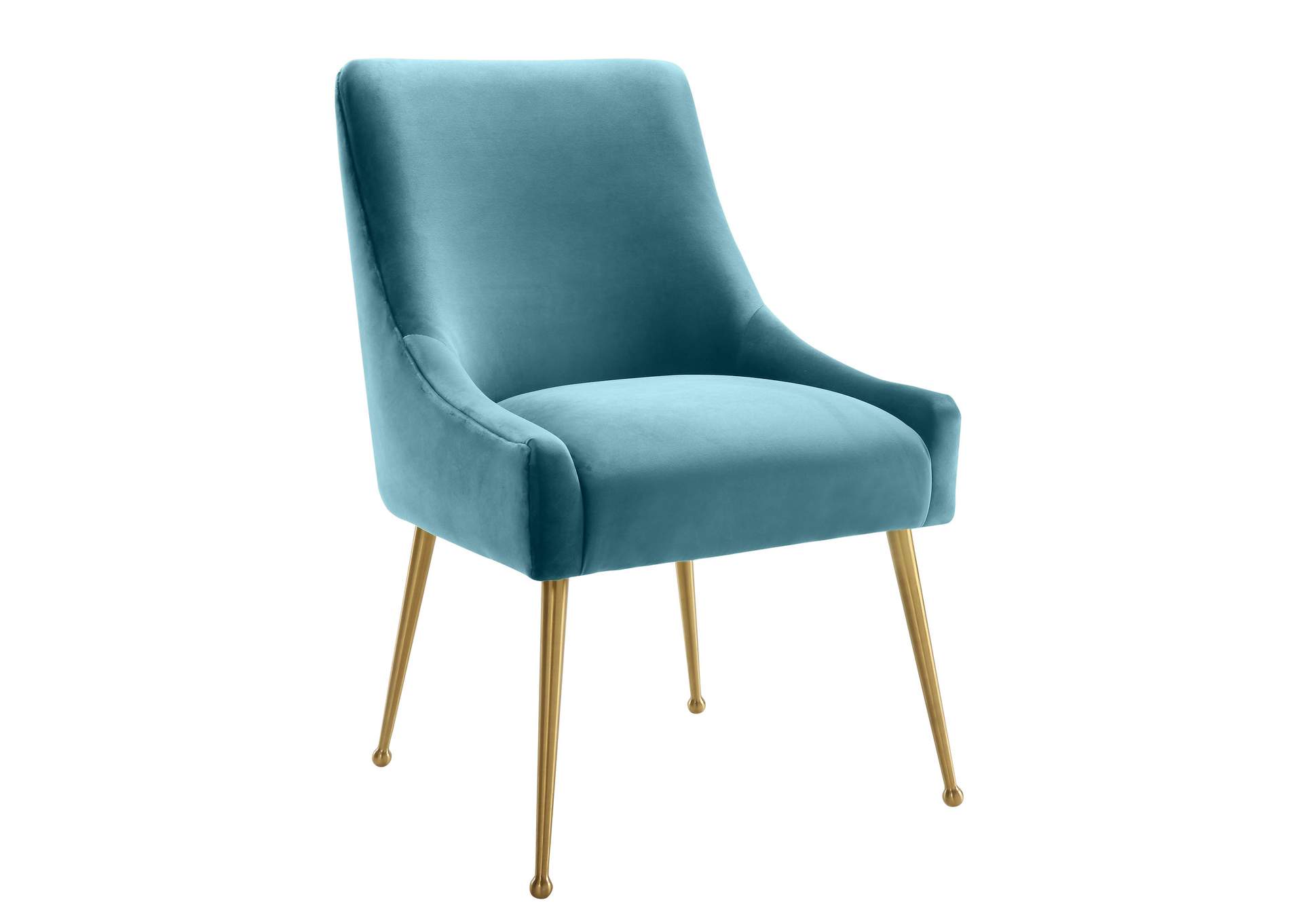 Beatrix Sea Blue Velvet Side Chair image 1