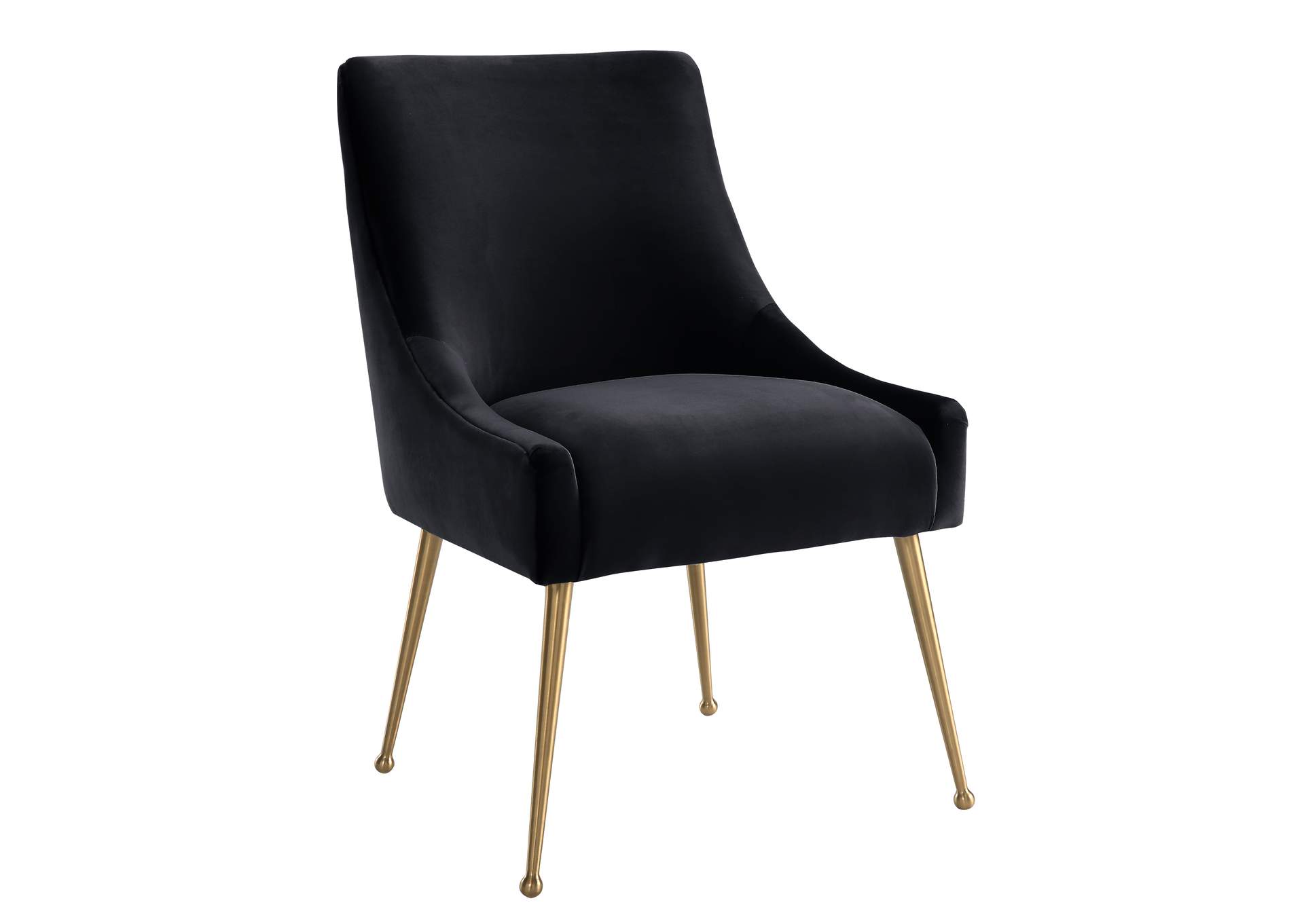Beatrix Black Velvet Side Chair image 1