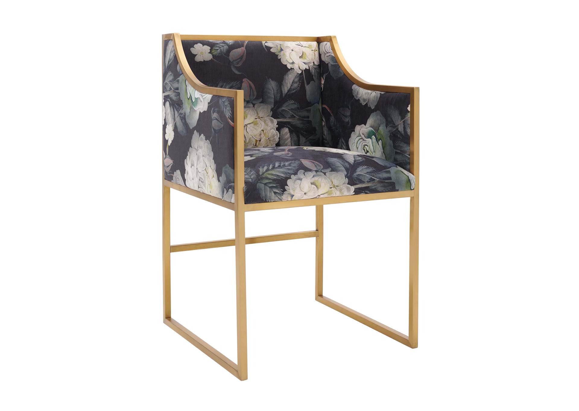 Atara Floral Velvet Gold Chair image 1