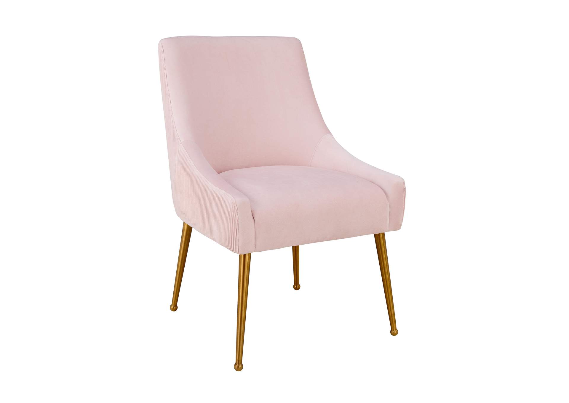 Beatrix Pleated Blush Velvet Side Chair image 1