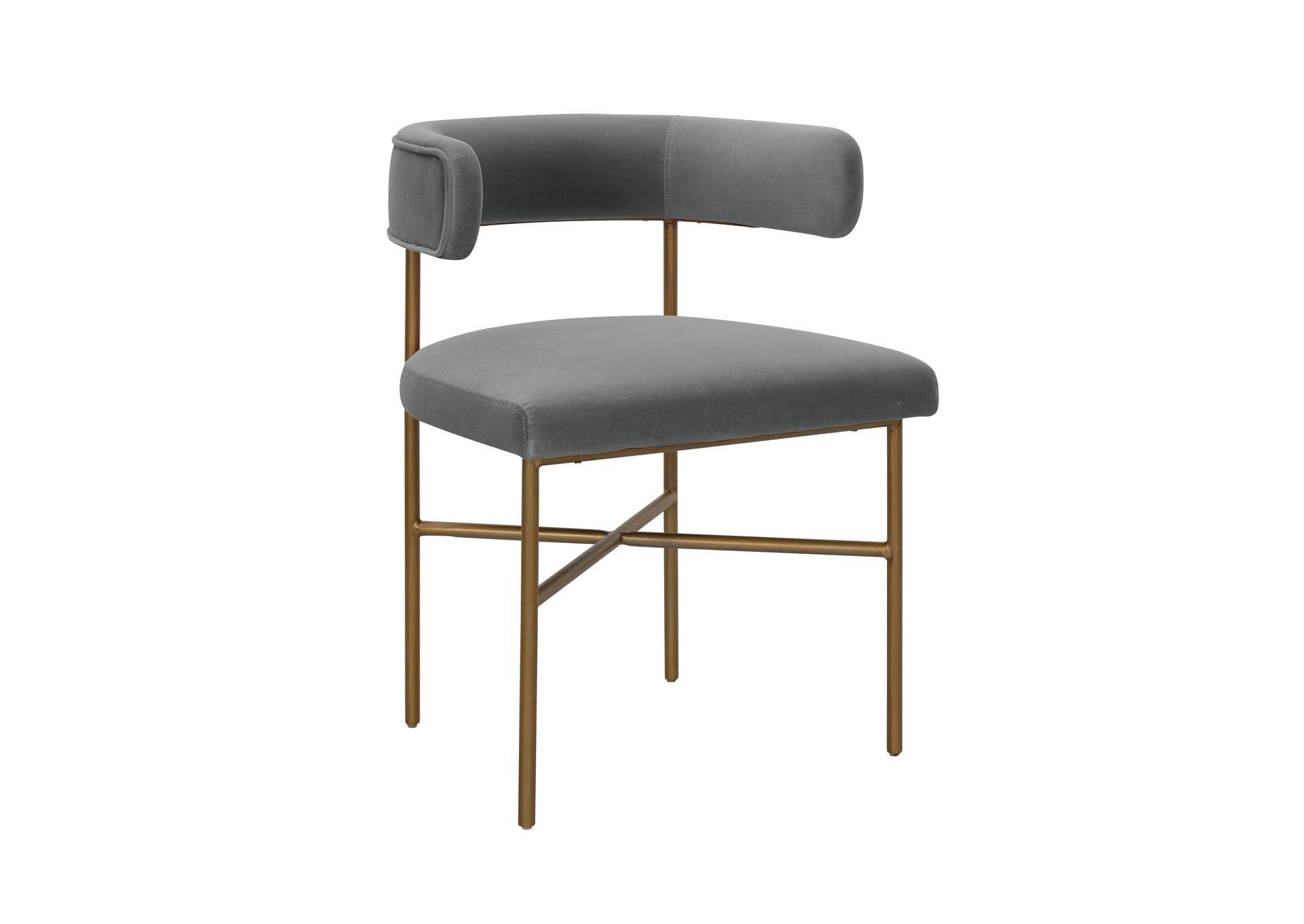 Kim Velvet Chair in Grey image 1