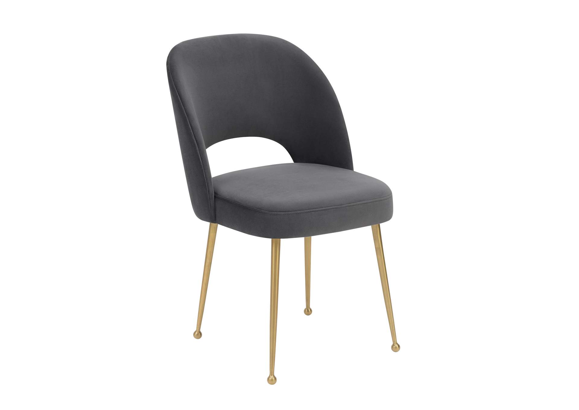 Swell Dark Grey Velvet Chair image 1