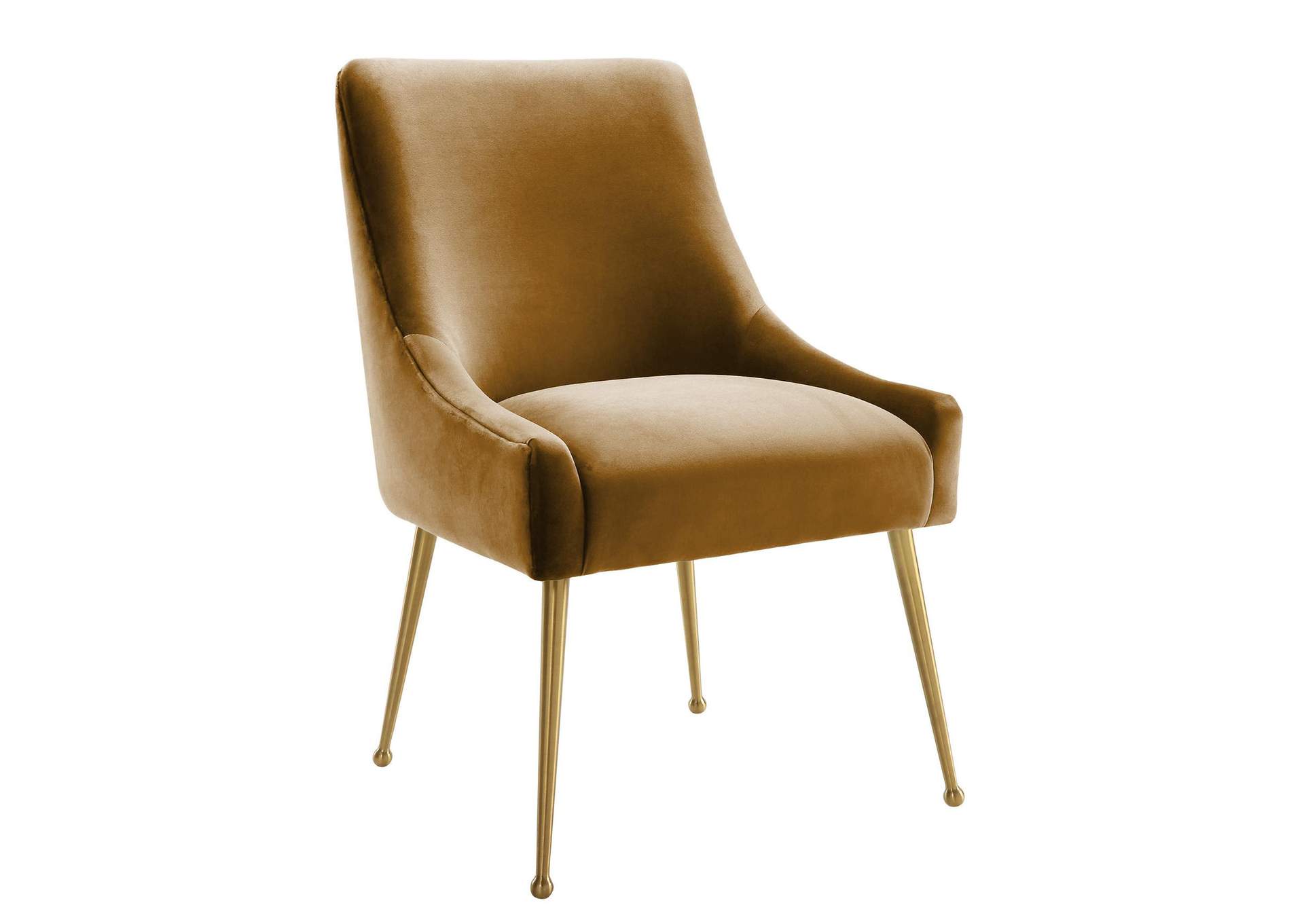 Beatrix Cognac Velvet Side Chair image 1