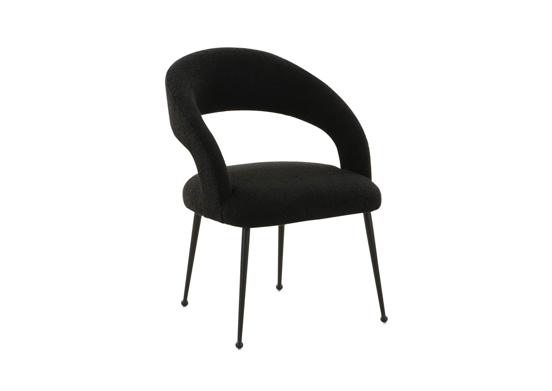 Rocco Black Performance Boucle Dining Chair image 1
