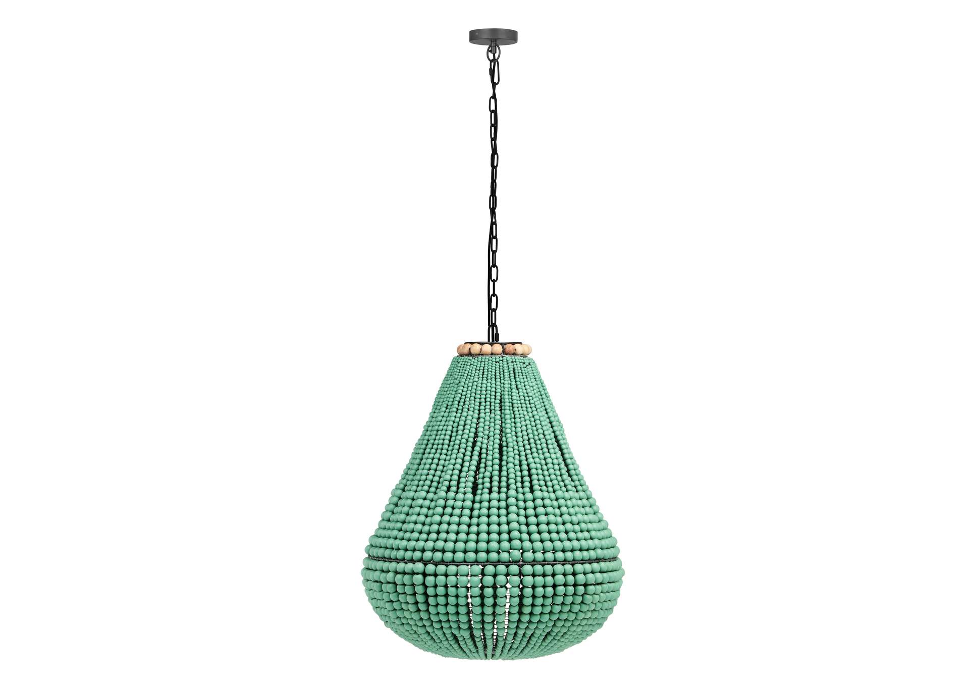 Palani Green Wooden Bead Chandelier image 1