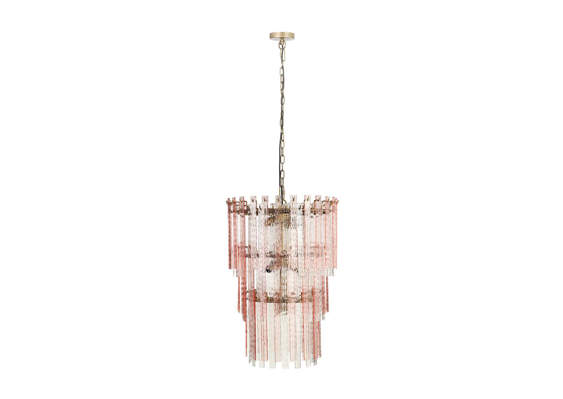 Hampshire Pink Acrylic 3 - Tier Chandelier image 1