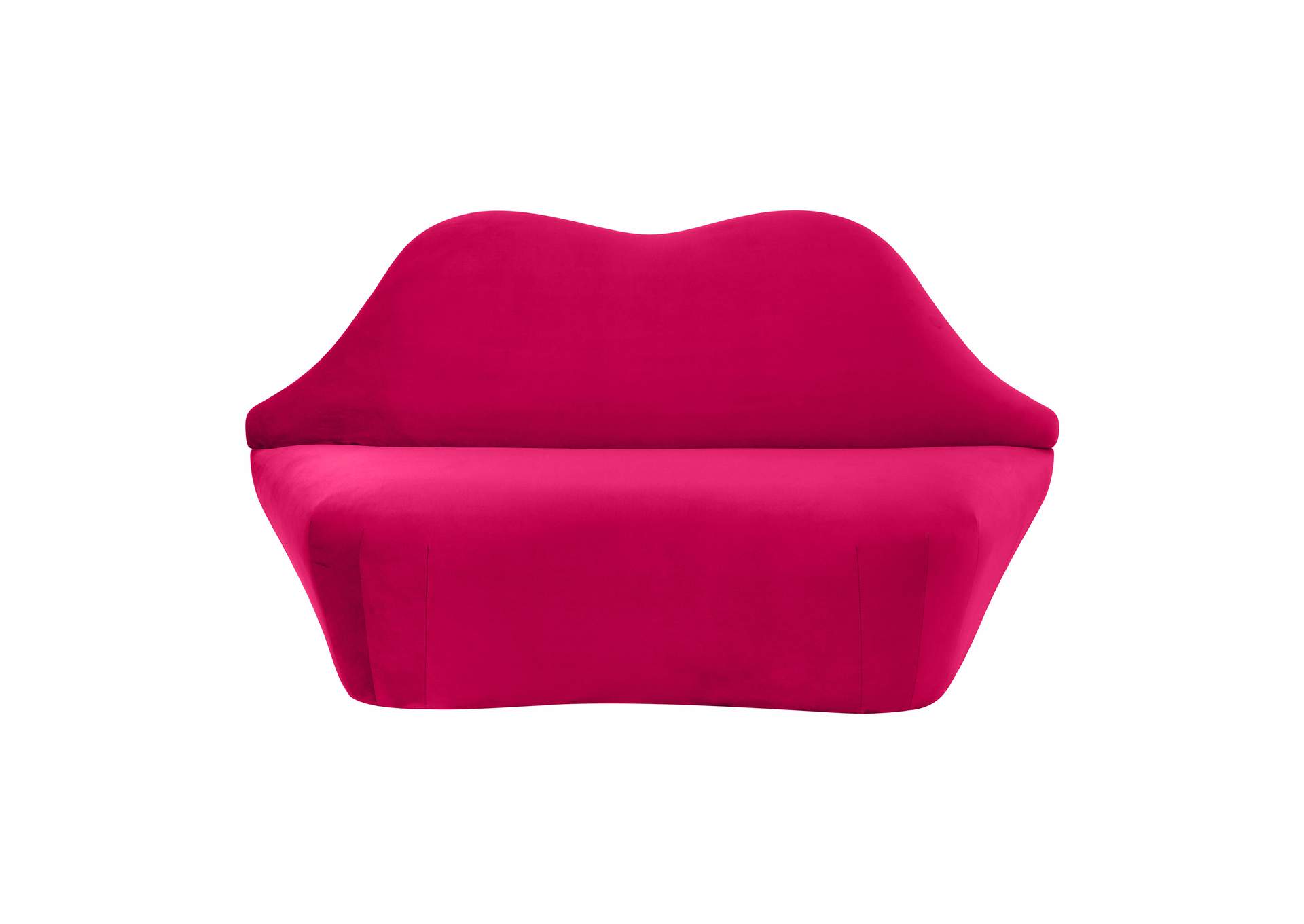 Lips Hot Pink Velvet Settee image 1