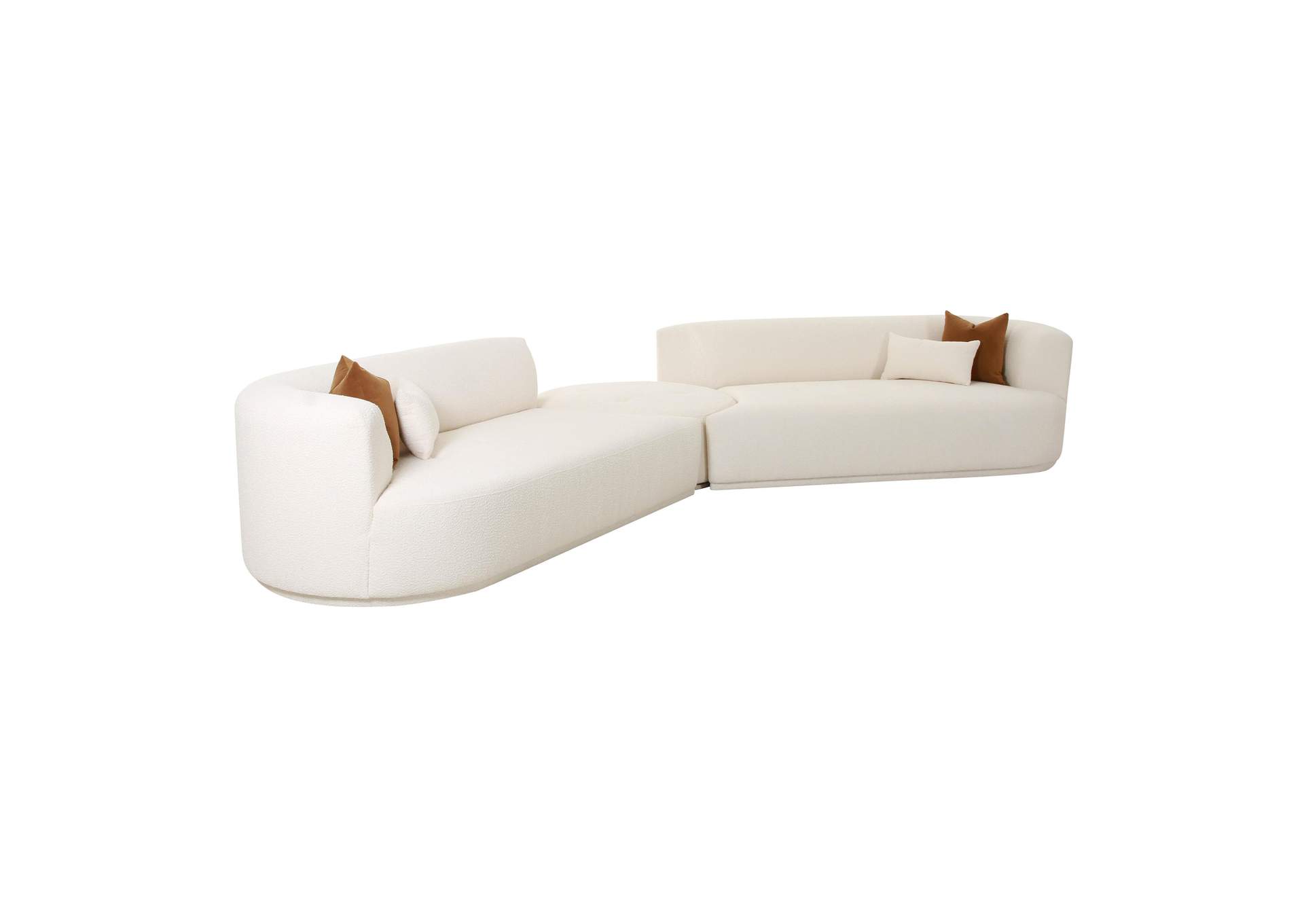 Fickle Cream Boucle 3 - Piece Modular Sectional image 1
