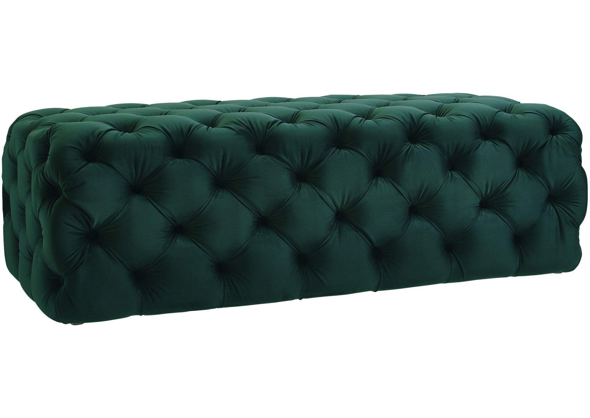 Kaylee Green Velvet Ottoman image 1
