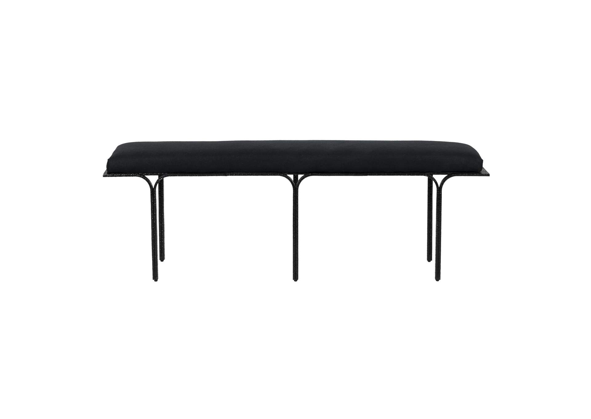 Bryn Black Linen Bench image 1