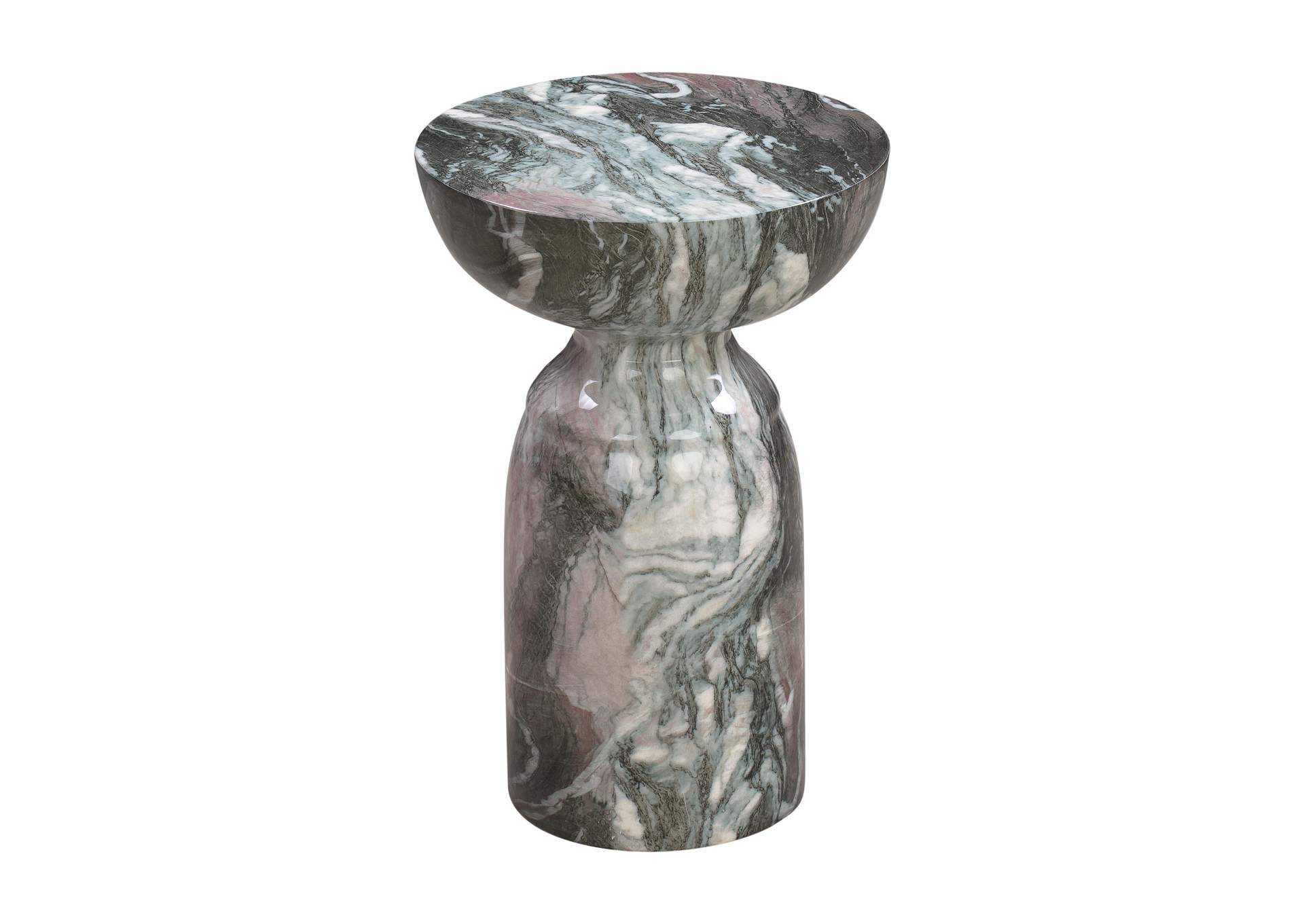 Rue Grey and Blush Marble Side Table image 1