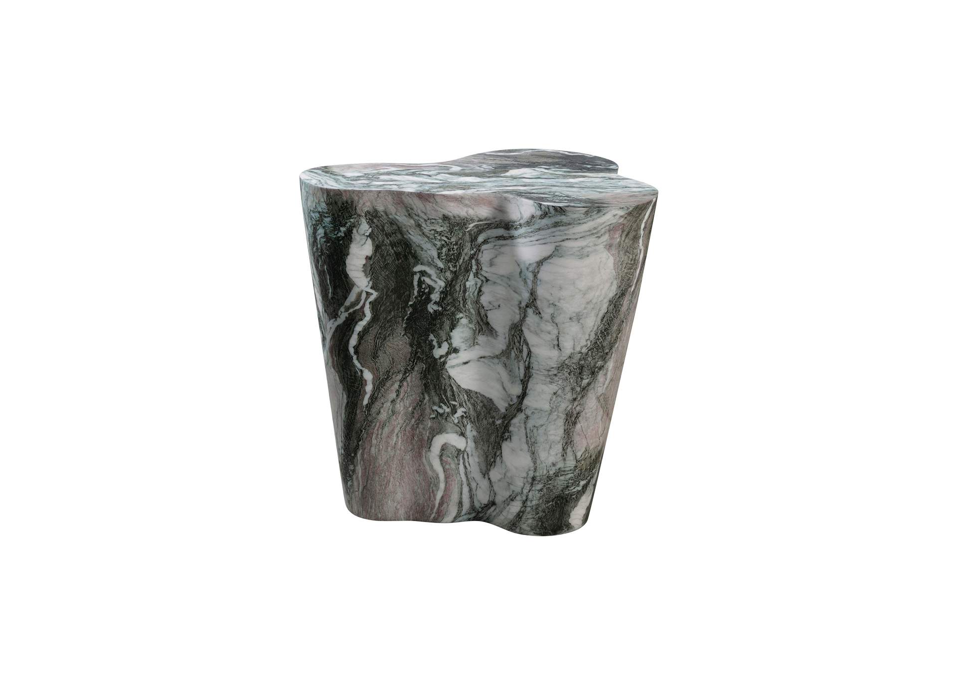 Slab Grey - Blush Faux Marble Short Side Table image 1