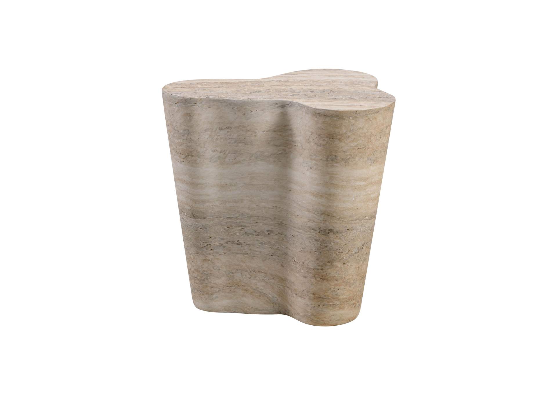 Slab Faux Travertine Short Side Table image 1