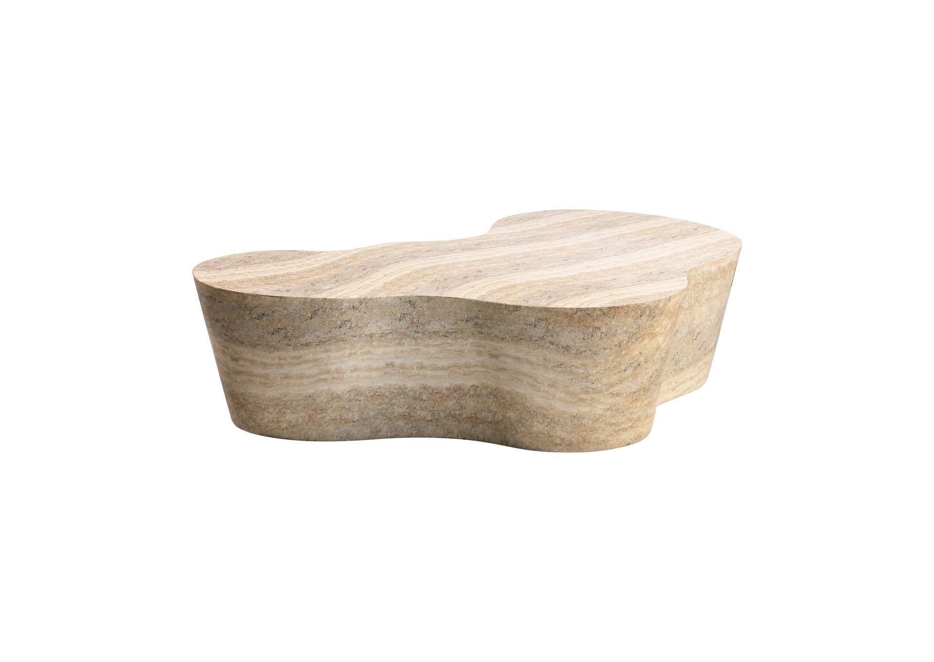 Slab Faux Travertine Coffee Table image 1
