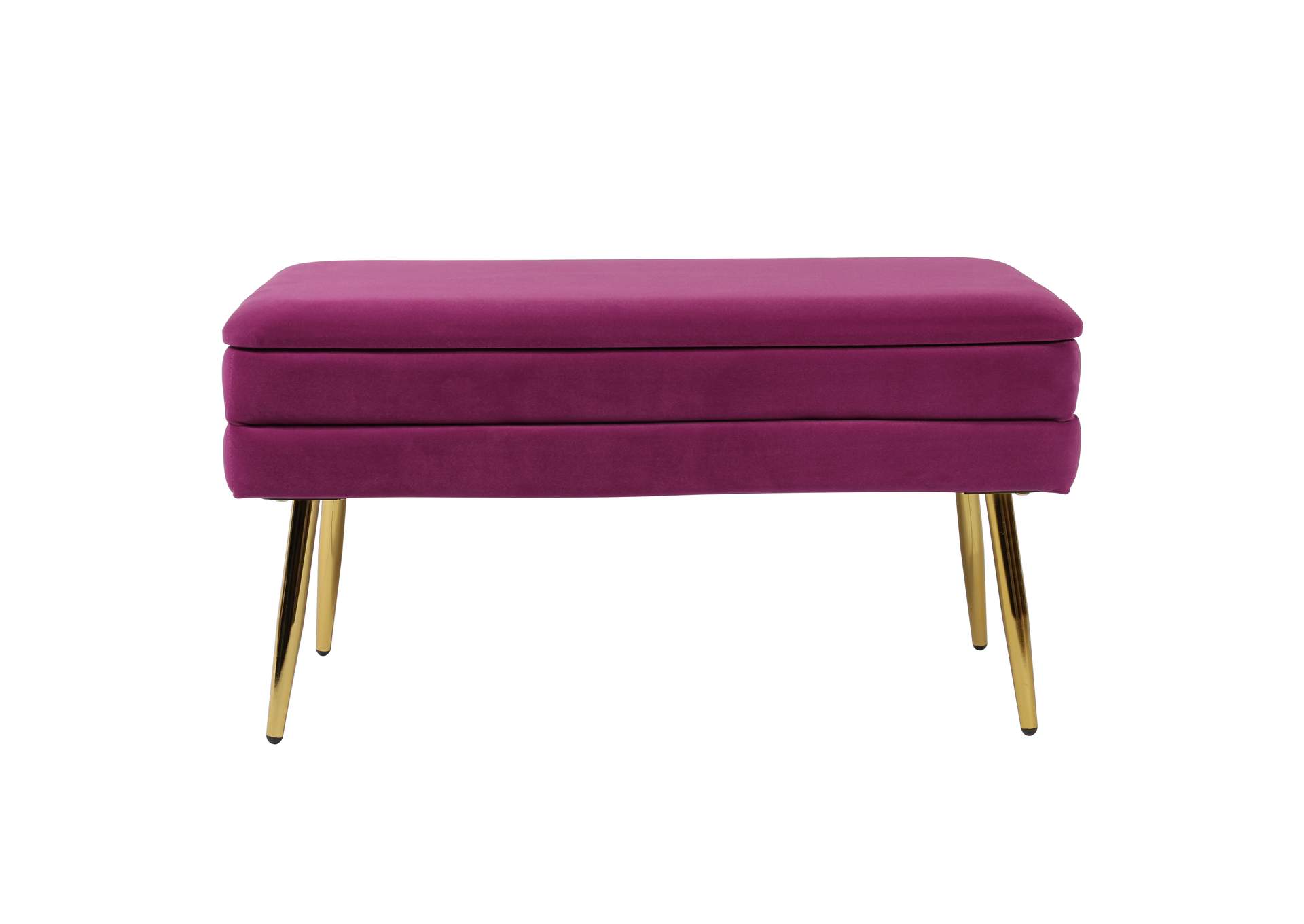 Ziva Plum Velvet Storage Bench image 1