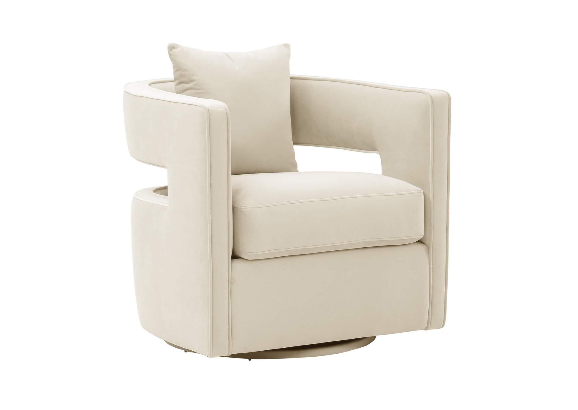Kennedy Cream Velvet Swivel Chair image 1