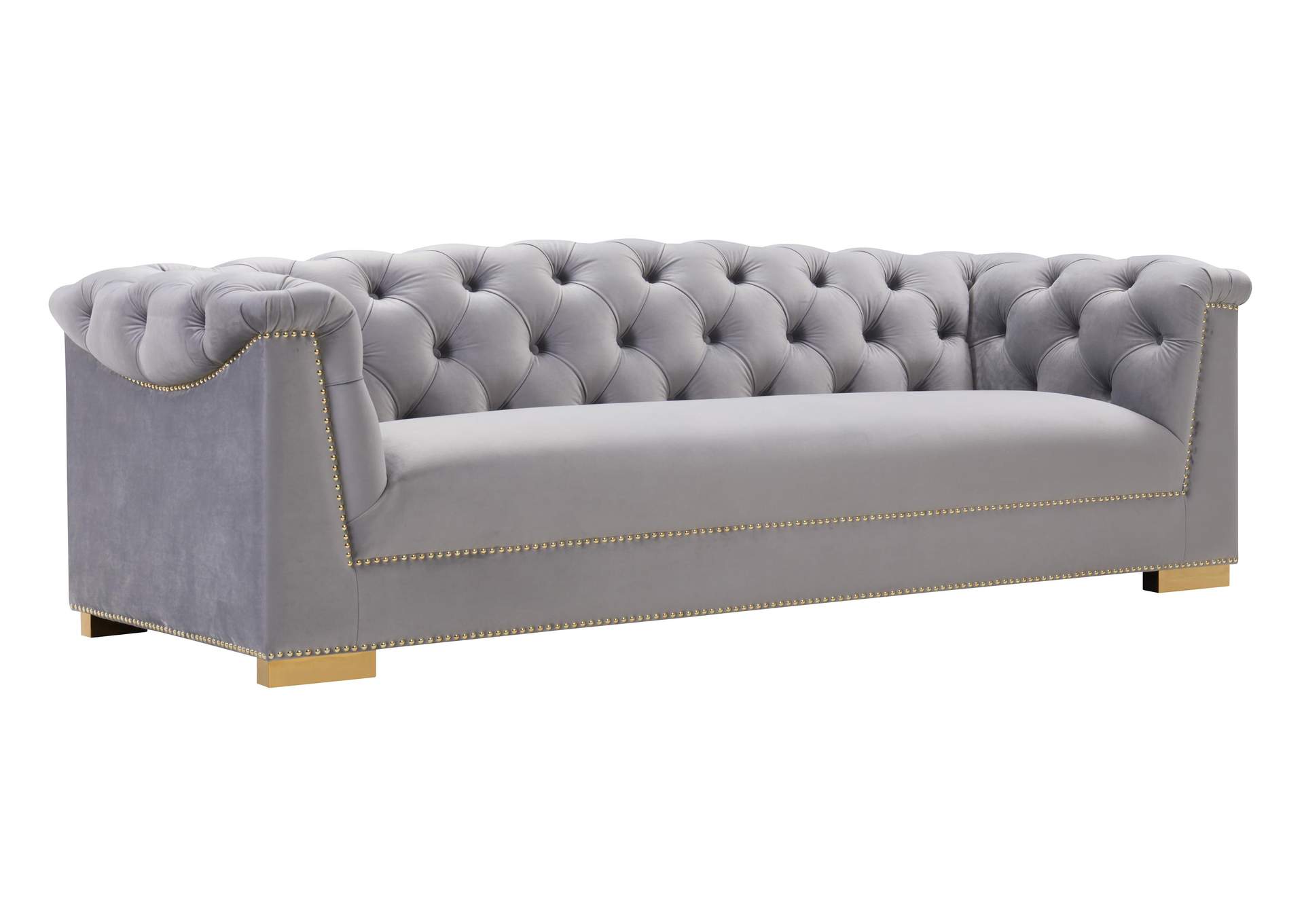 Farah Grey Velvet Sofa image 1